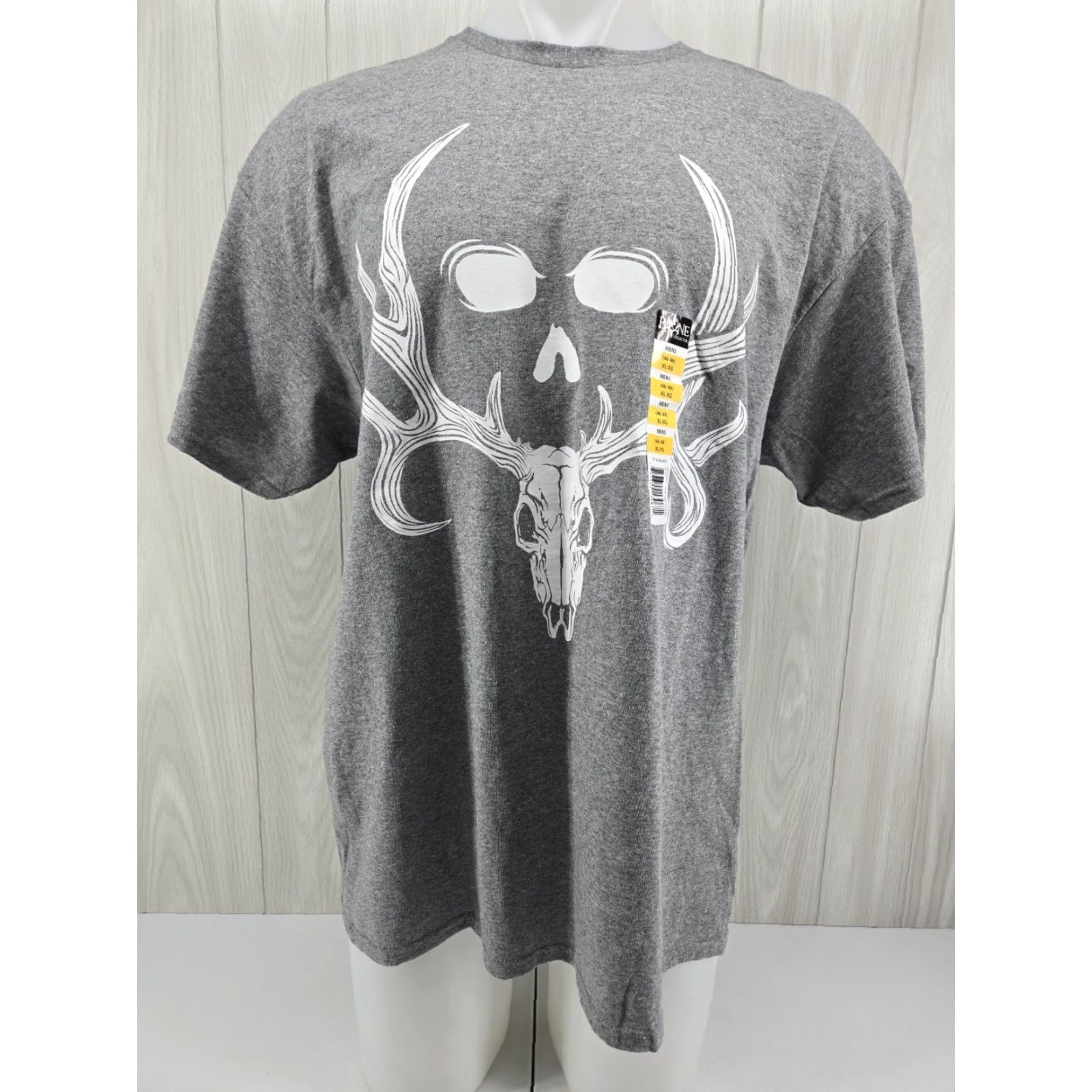 Logo 7 Bone Collector T-shirt XL Gray White Logo Men Shirt Short Sleeve Crew Neck Graphic Print Skull Logo Size US XL / EU 56 / 4 - 2 Thumbnail