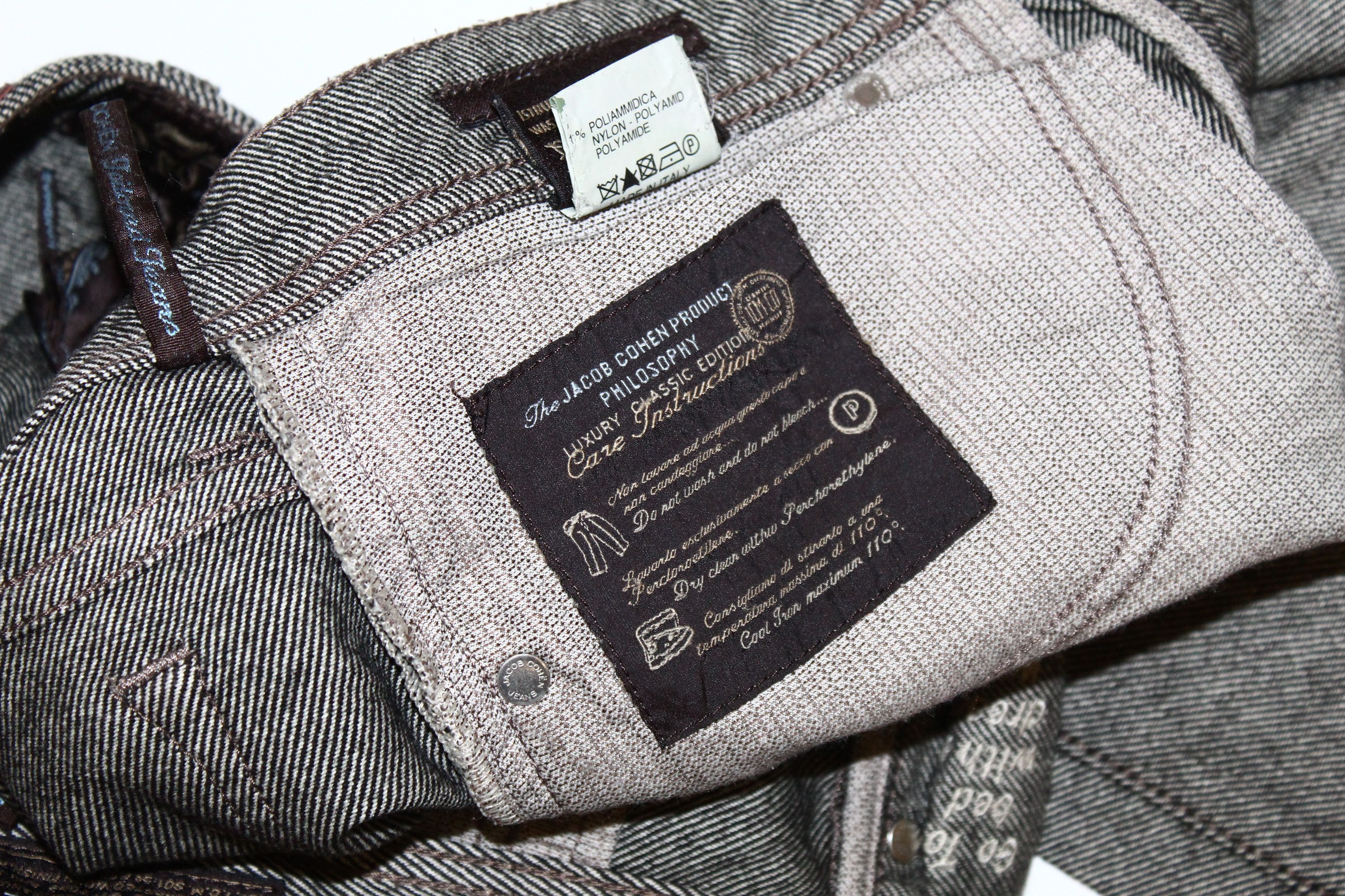 Jacob Cohen Jacob Cohen Herringbone Woven Cotton-Wool Denim Cropped Pant Size US 32 / EU 48 - 11 Thumbnail