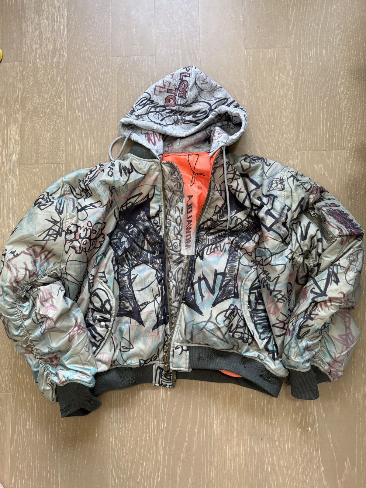 MOWALOLA MY CITY ボンバージャケット　Mサイズ Mowalola my city zipper jacket ma-1 bomber: the same style as