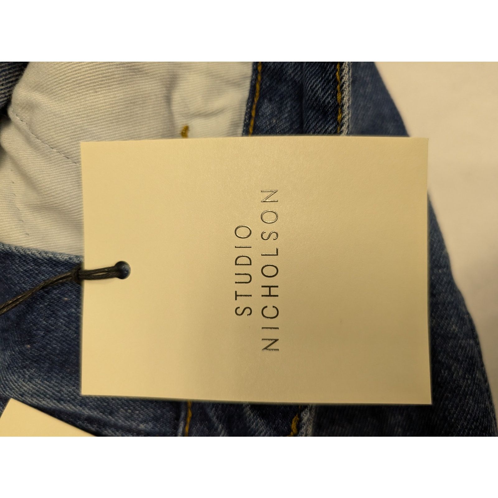 Studio Nicholson o1rshd1 Cropped Curved Leg Denim Jean in Wash Indigo Size US 34 / EU 50 - 12 Thumbnail