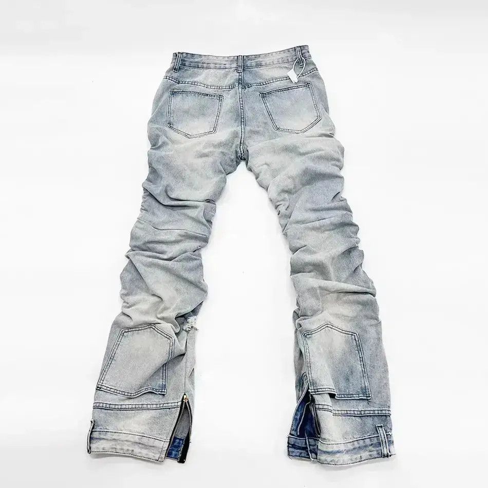 Japanese Brand Street Hip Hop Aged Washed Extra Long Distressed Jeans Size US 30 / EU 46 - 6 Thumbnail