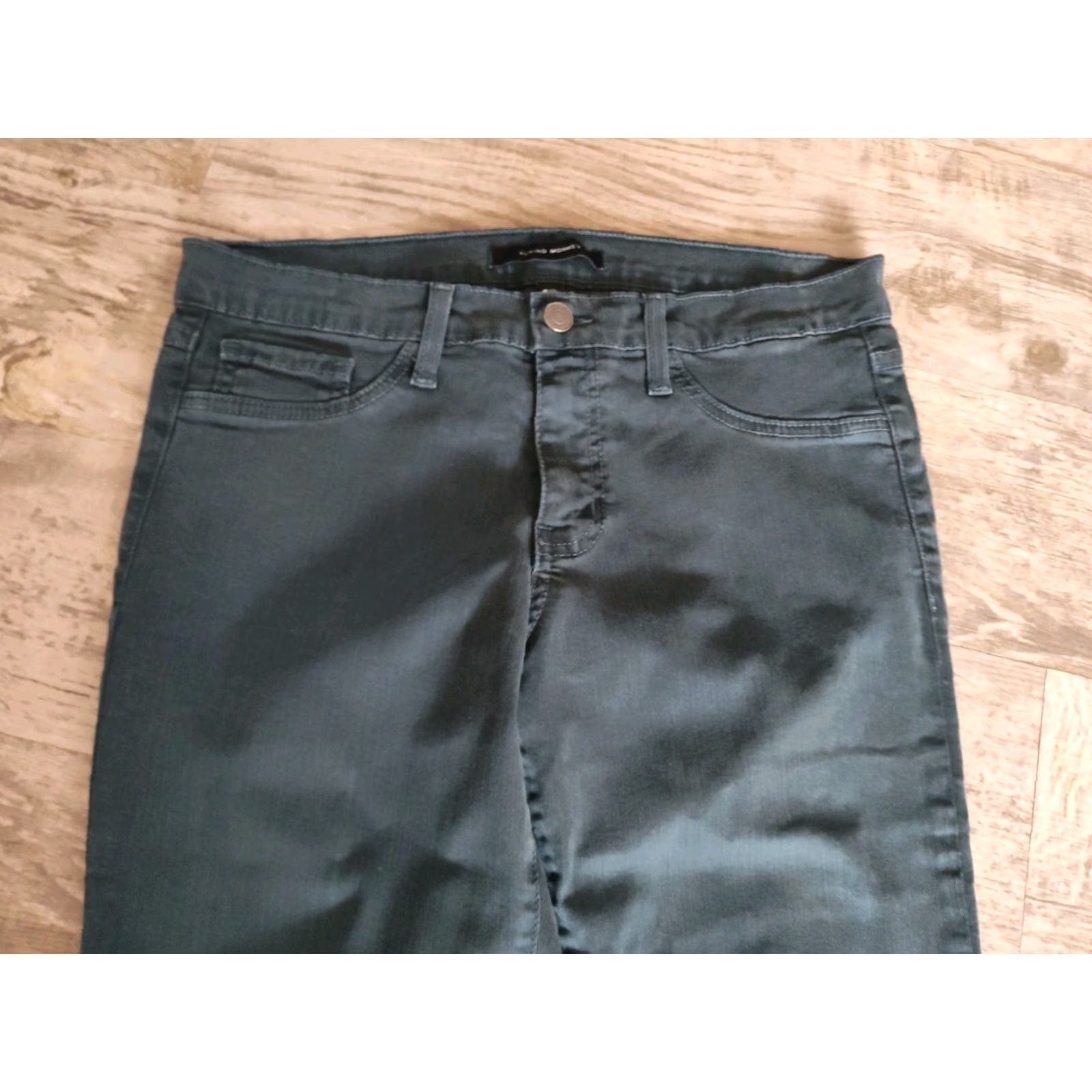 Vintage Flying Monkey Skinny Jeans Women 30x30 Slim Fit Green Denim Made In USA Size 30" / US 8 / IT 44 - 5 Thumbnail