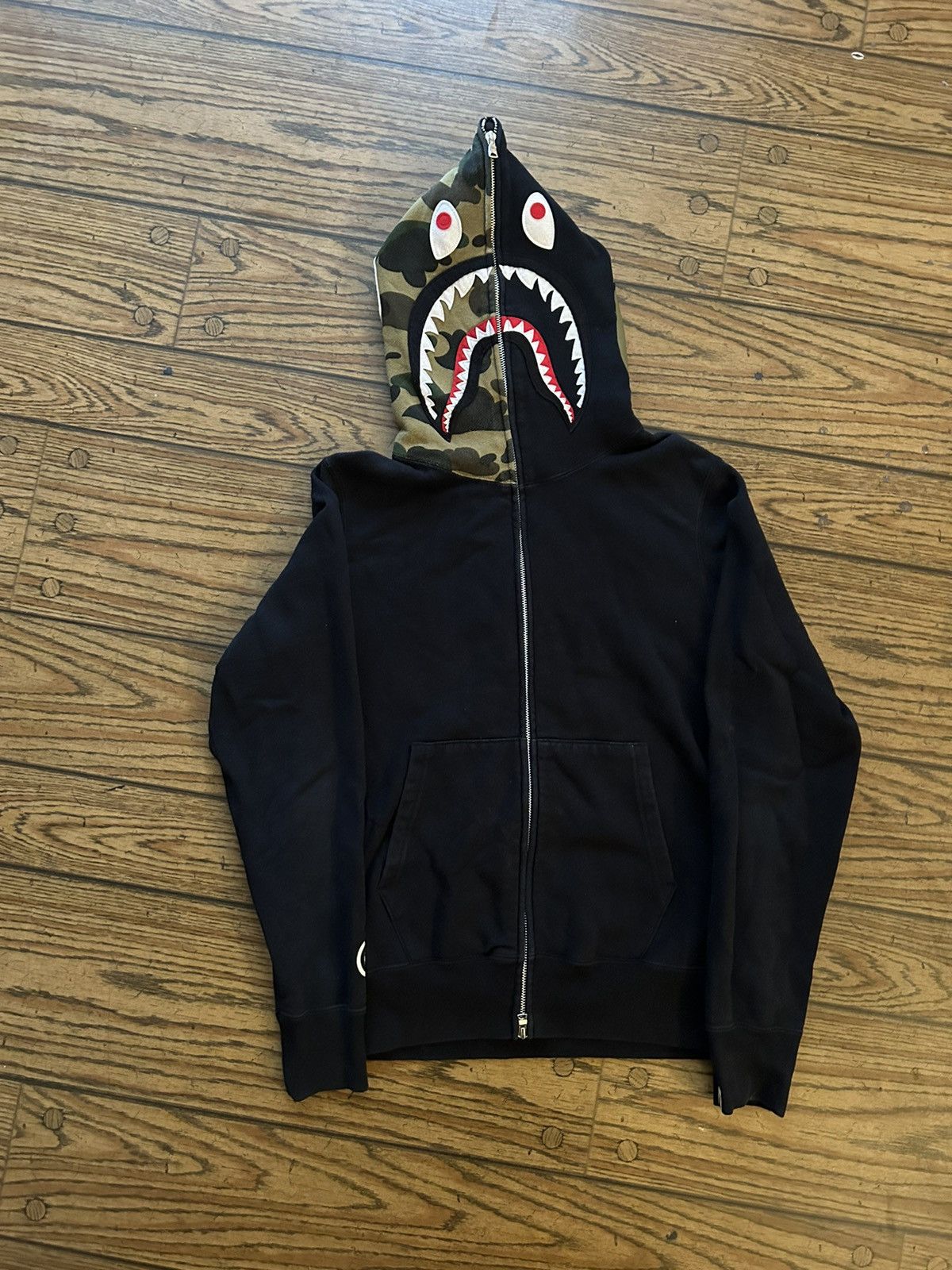 Bape half camo half cheap black hoodie