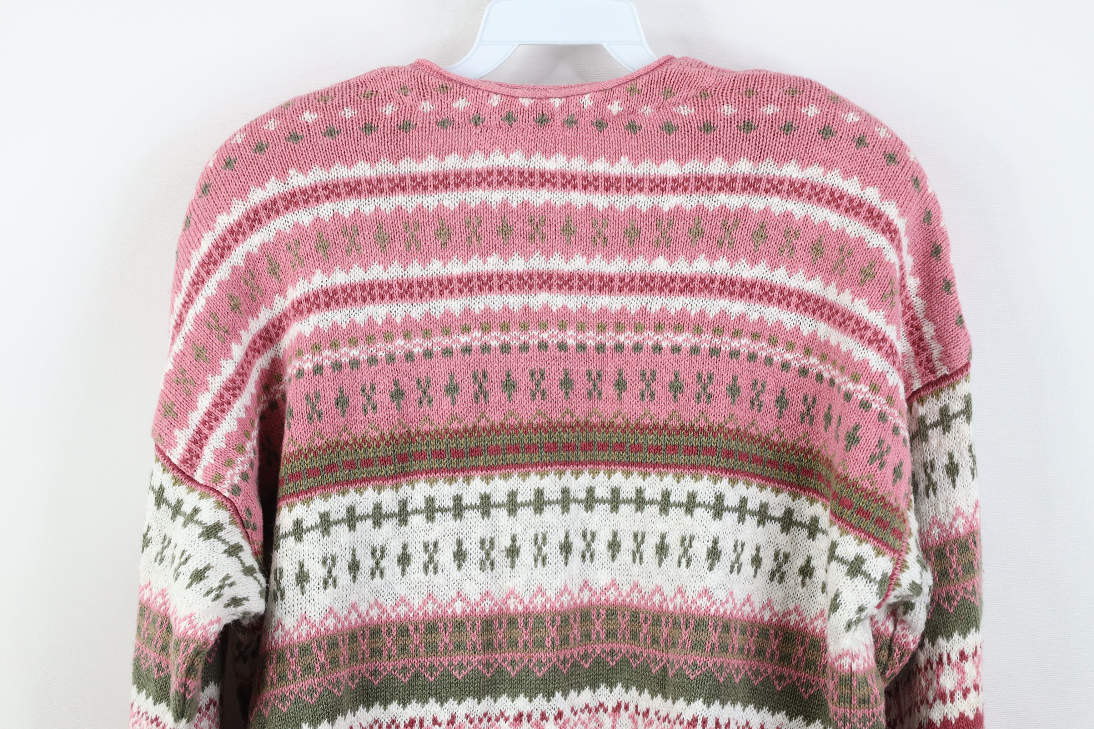 Vintage Vintage 90s Streetwear Fair Isle Knit Cardigan Sweater Size M / US 6-8 / IT 42-44 - 10 Thumbnail