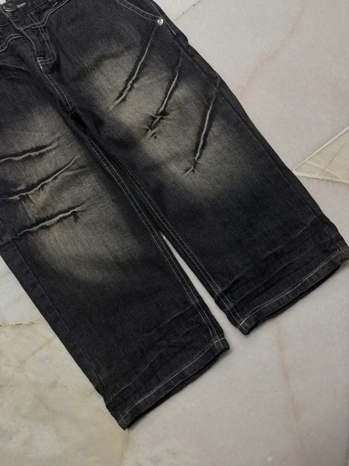 Tornado Mart 💥INSANE💥VINTAGE LOWBOX CLAW MUDWASH BUCKLE BACK SHORT JEANS Size US 30 / EU 46 - 6 Thumbnail