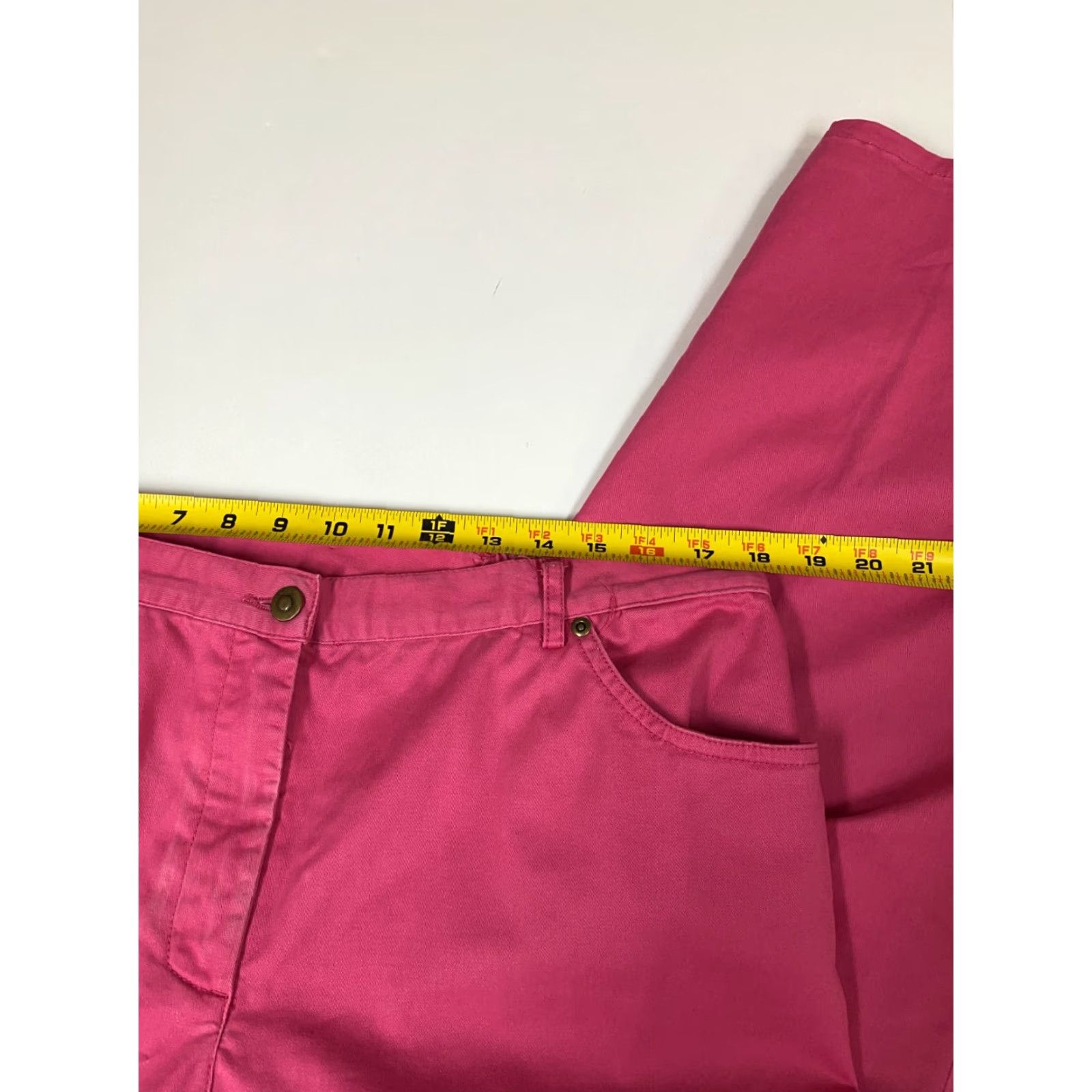 Vintage Ruby Rd Womens Pants 36x24 Pink Straight Chino Cotton Spandex Knit Casual Slimming Regular 24 Inseam Womens Pants Regular Rise Size 25" / US 0 / IT 36 - 4 Thumbnail