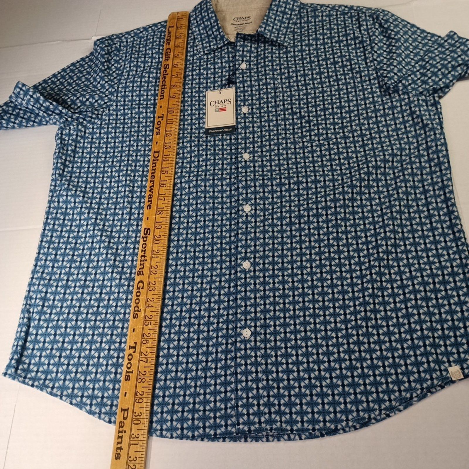 Chaps Chaps Seacoast Wash Linen Woven Shirt Men's XL Lake Blue Size US XL / EU 56 / 4 - 5 Thumbnail