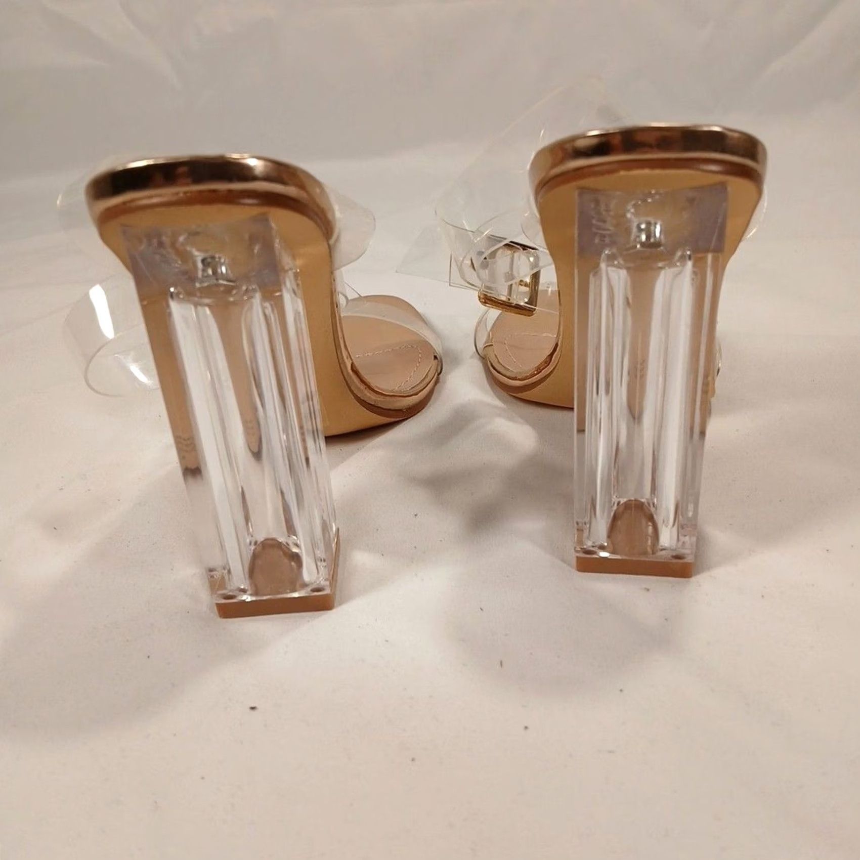 Vintage Cape Robbin Maria-2 Women’s Rose Gold Clear Strap Heeled Sandals Size 5.5 Sandal Womens Rose Gold Stiletto Casual Birthday Cushioned UV? Size US 6 / IT 36 - 3 Thumbnail
