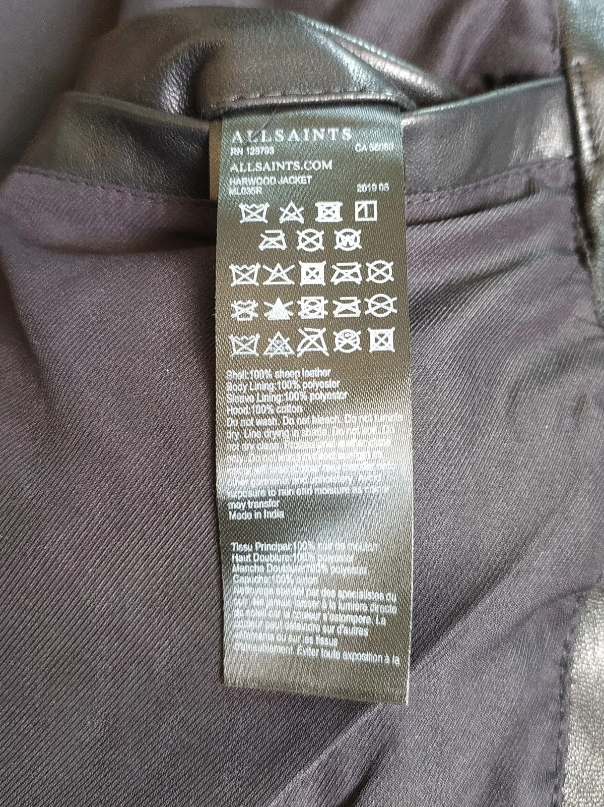 Allsaints Allsaints HARWOOD-Leather jacket Free Shipping FTP/9002 Size US XL / EU 56 / 4 - 9 Thumbnail