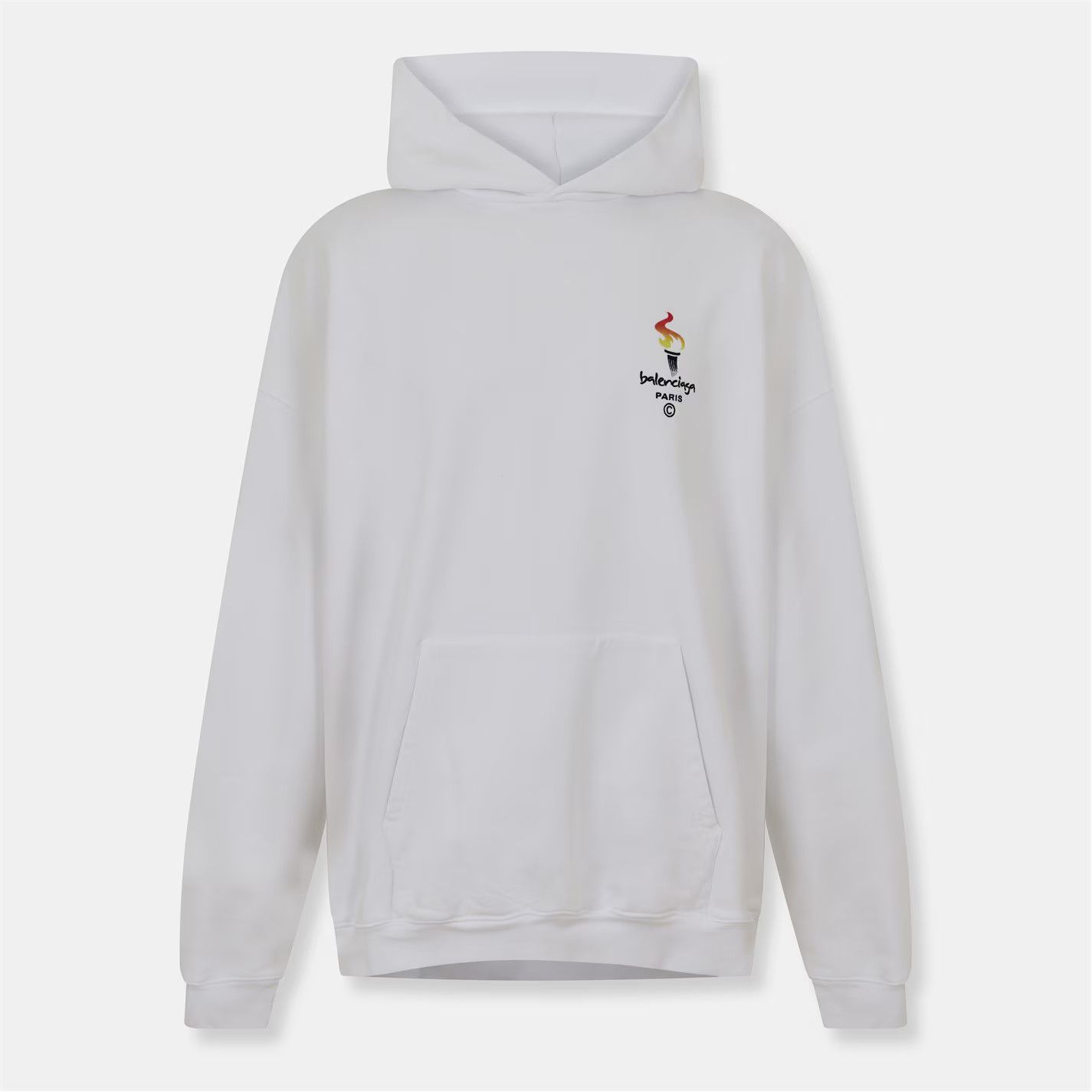 Balenciaga o1g2r1mq0226 Paris Olympics Oversized Hoodie In White Size US XXS / EU 40 - 1 Thumbnail