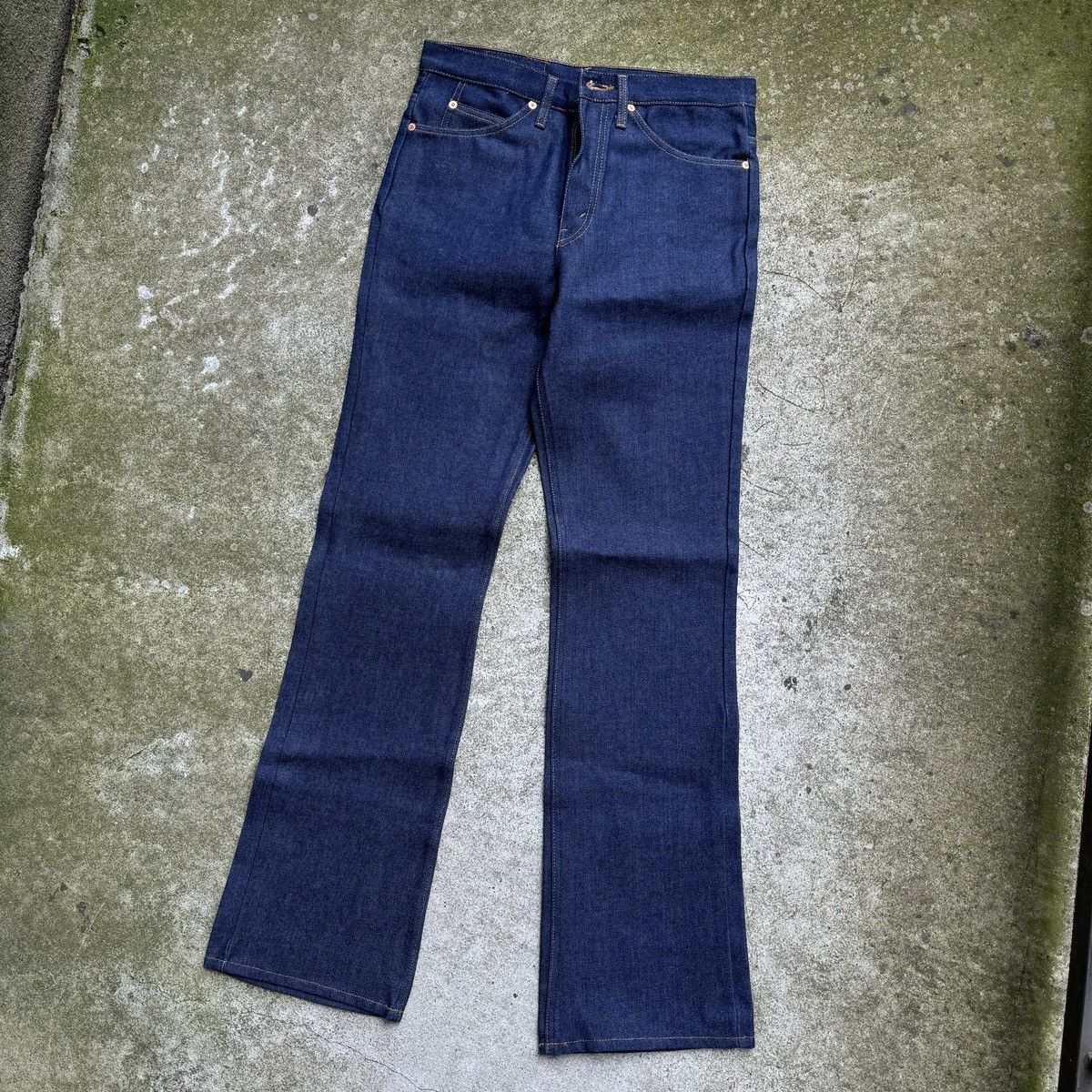 Vintage 80s Plain Pockets Raw Denim Flare Jeans Size US 32 / EU 48 - 3 Thumbnail