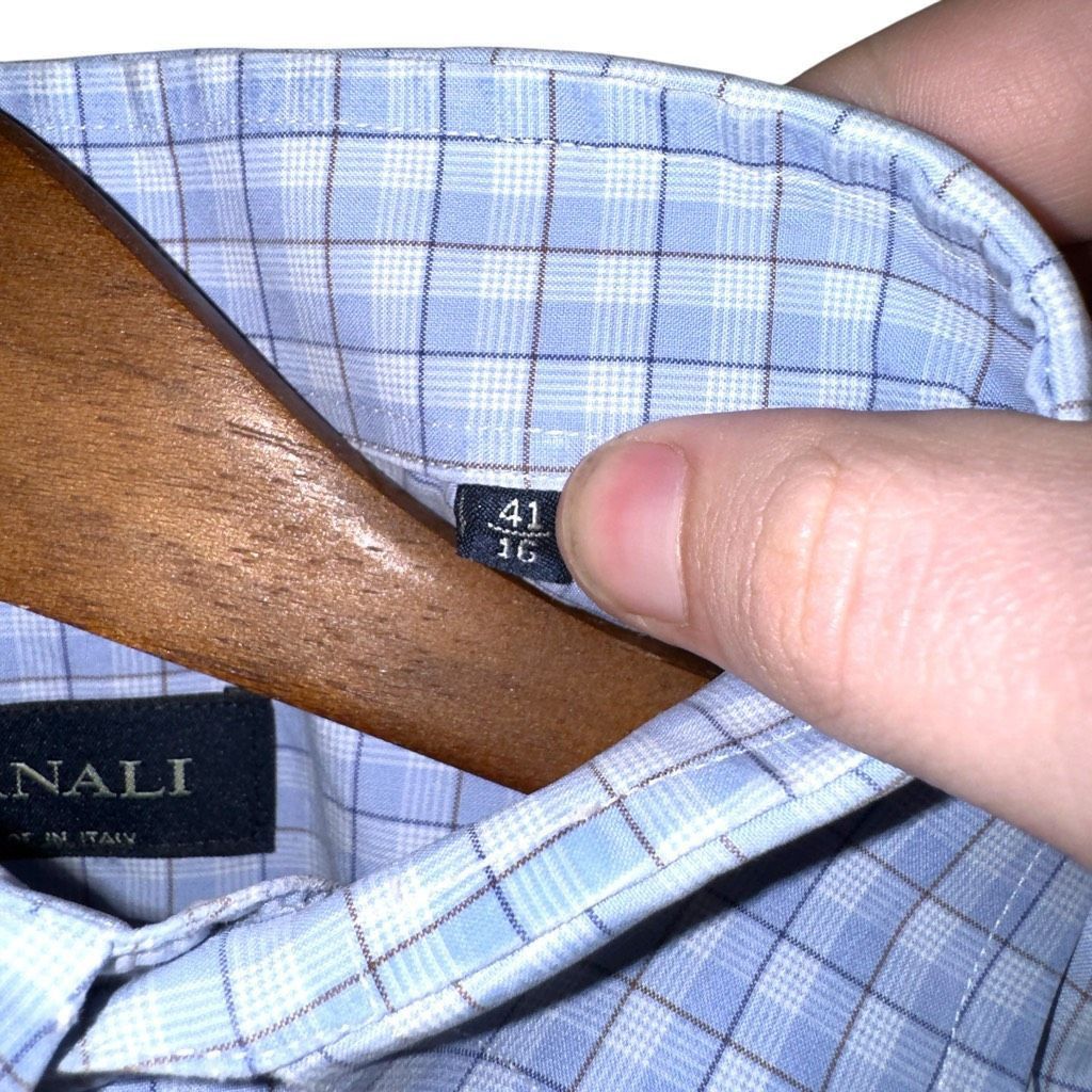 Canali Canali Blue Made in Italy Button Down Dress Shirt Size 16 Size US M / EU 48-50 / 2 - 3 Thumbnail