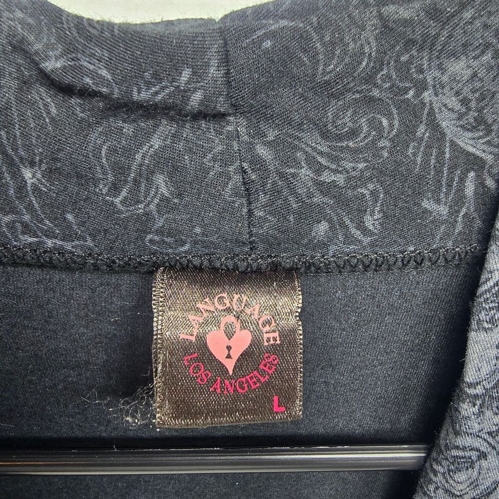 The Unbranded Brand Language Los Angeles Black Patterned Top Size L / US 10 / IT 46 - 3 Thumbnail