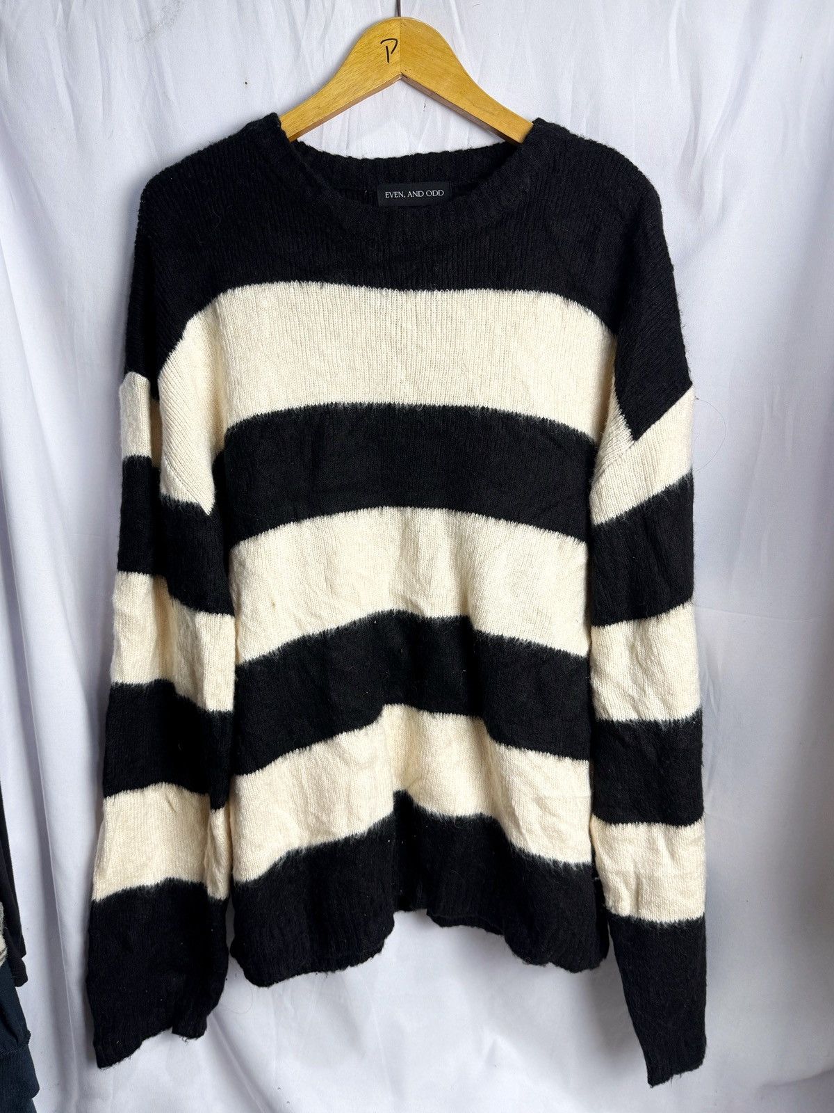 20471120 Mohair Cardigan Stripe Grunge Kurt Cobain Japanese Style Size US L / EU 52-54 / 3 - 1 Thumbnail