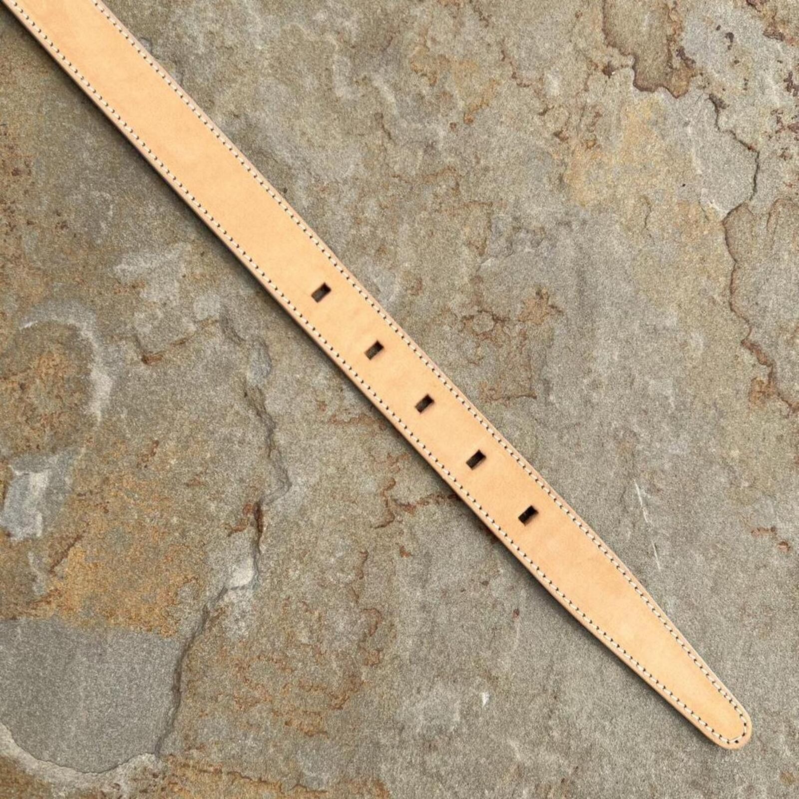 Ann Taylor Vintage 90s Italian Leather Tan/Pale Purple Stitch+Edge Belt Size ONE SIZE - 4 Thumbnail