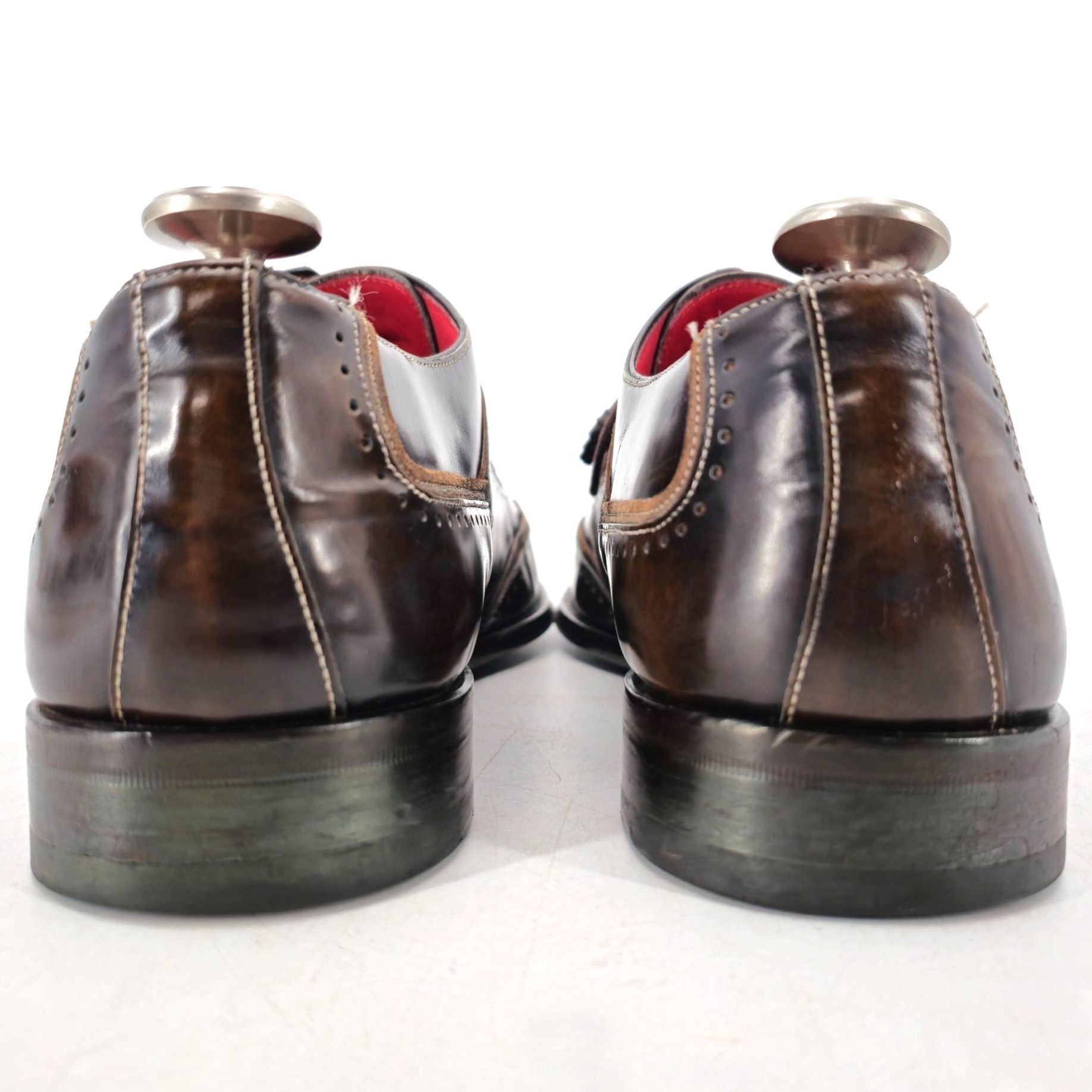 Mezlan Mezlan Custom Men 11.5 Brown Polished Leather Wingtip Oxford Size US 11.5 / EU 44-45 - 6 Thumbnail