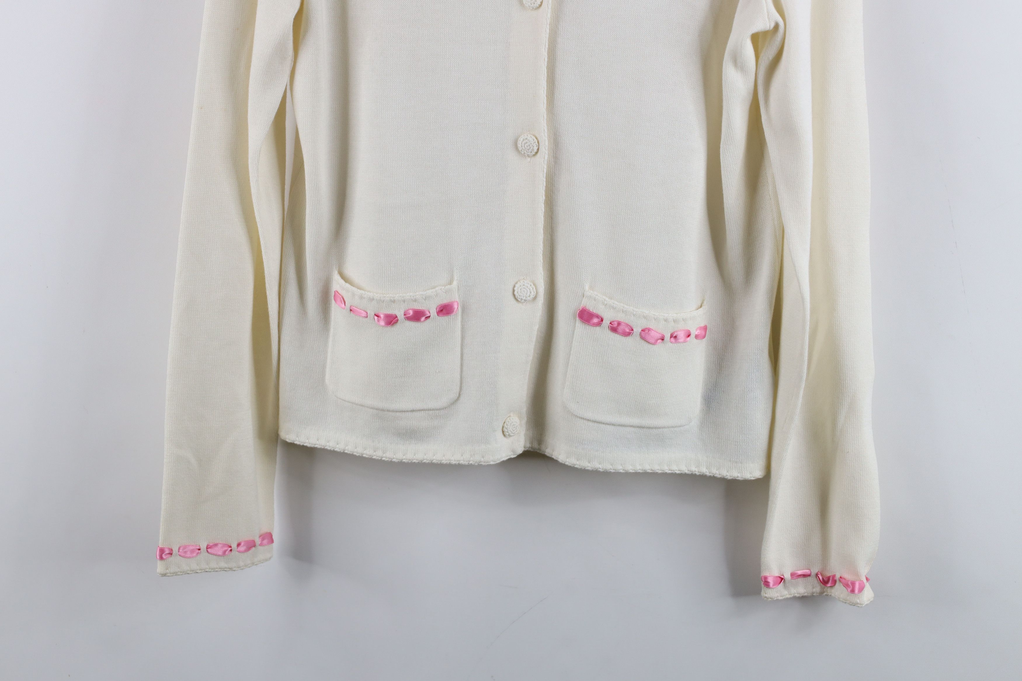 Vintage Vintage Y2K 2003 Michael Simon Cancer Knit Cardigan Sweater Size M / US 6-8 / IT 42-44 - 3 Thumbnail