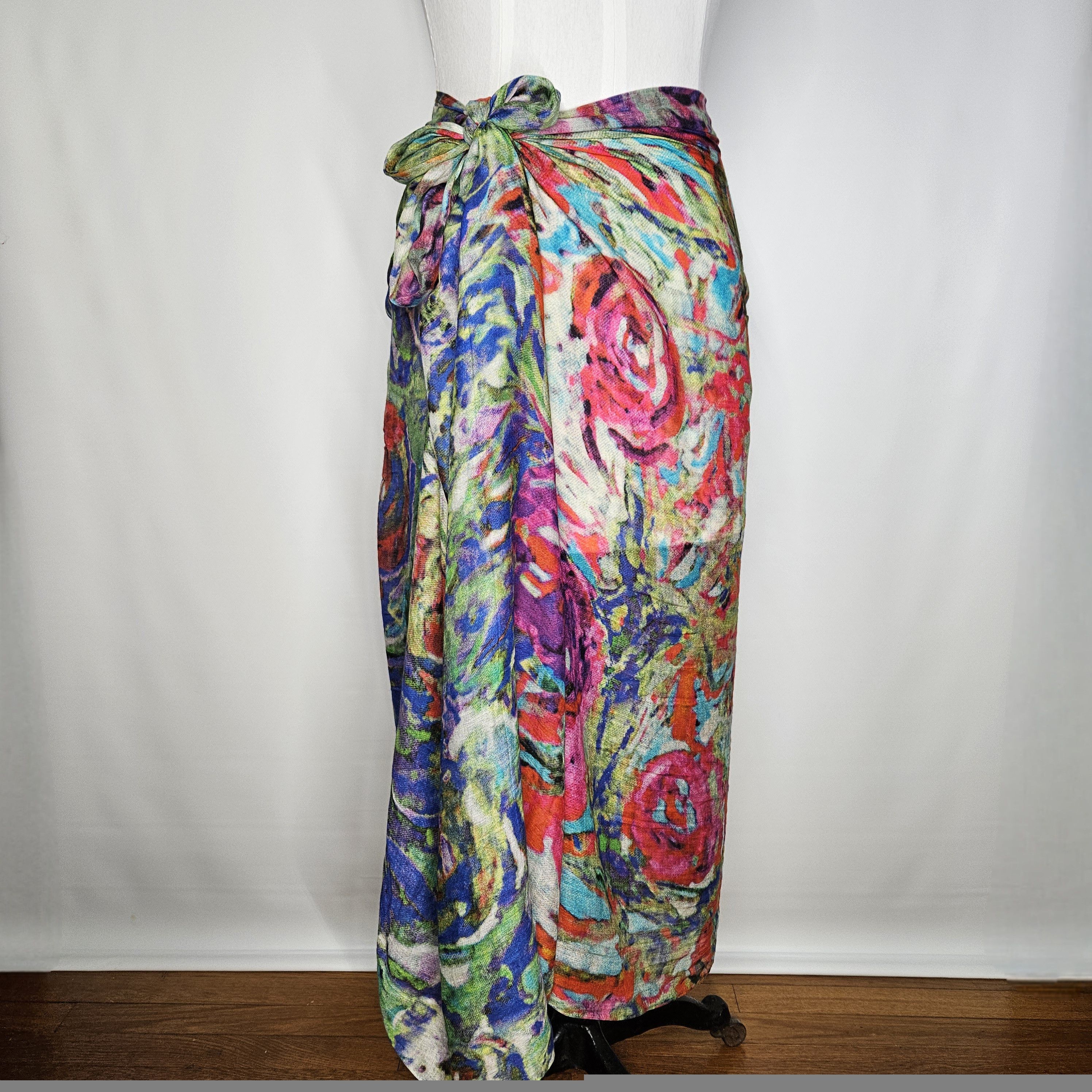 Other Lulla Collection 40x74" Infinity Scarf Sarong Floral Rainbow Size ONE SIZE - 7 Thumbnail