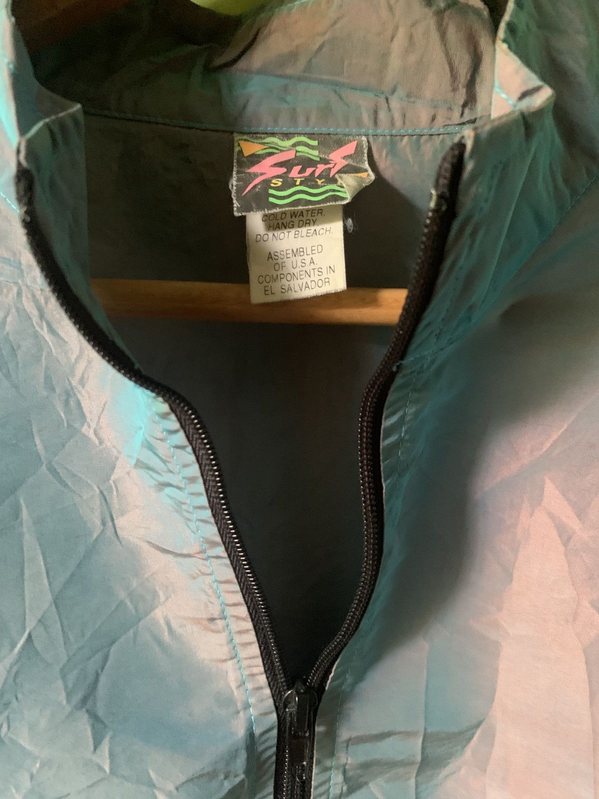Vintage Vintage 1990s Surfstyle iridescent quarter zip windbreaker Size US XXL / EU 58 / 5 - 4 Thumbnail
