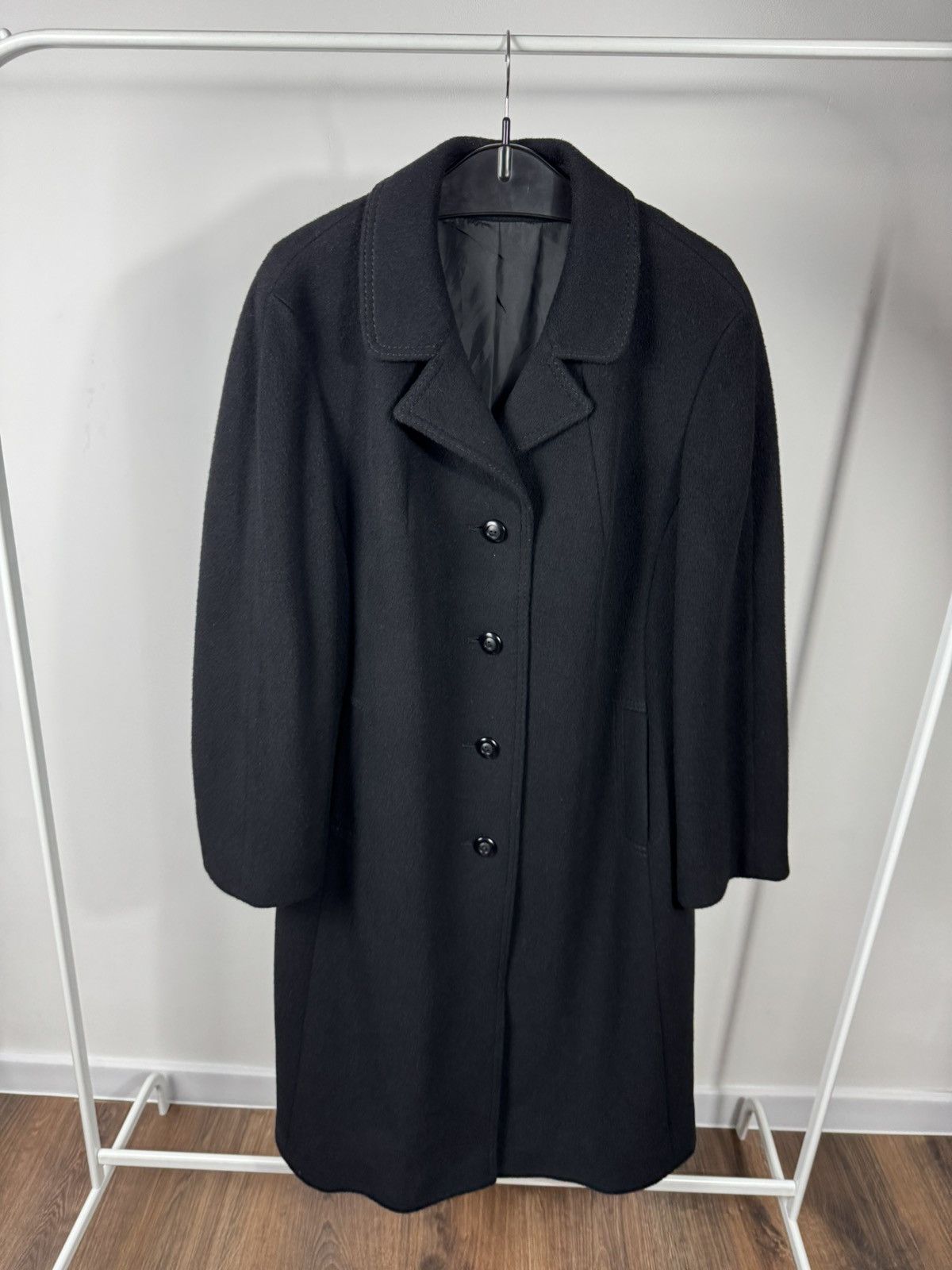Other Vintage Women Camel Hair Wool Coat Black Classic Long Warm Size XL / US 12-14 / IT 48-50 - 2 Thumbnail