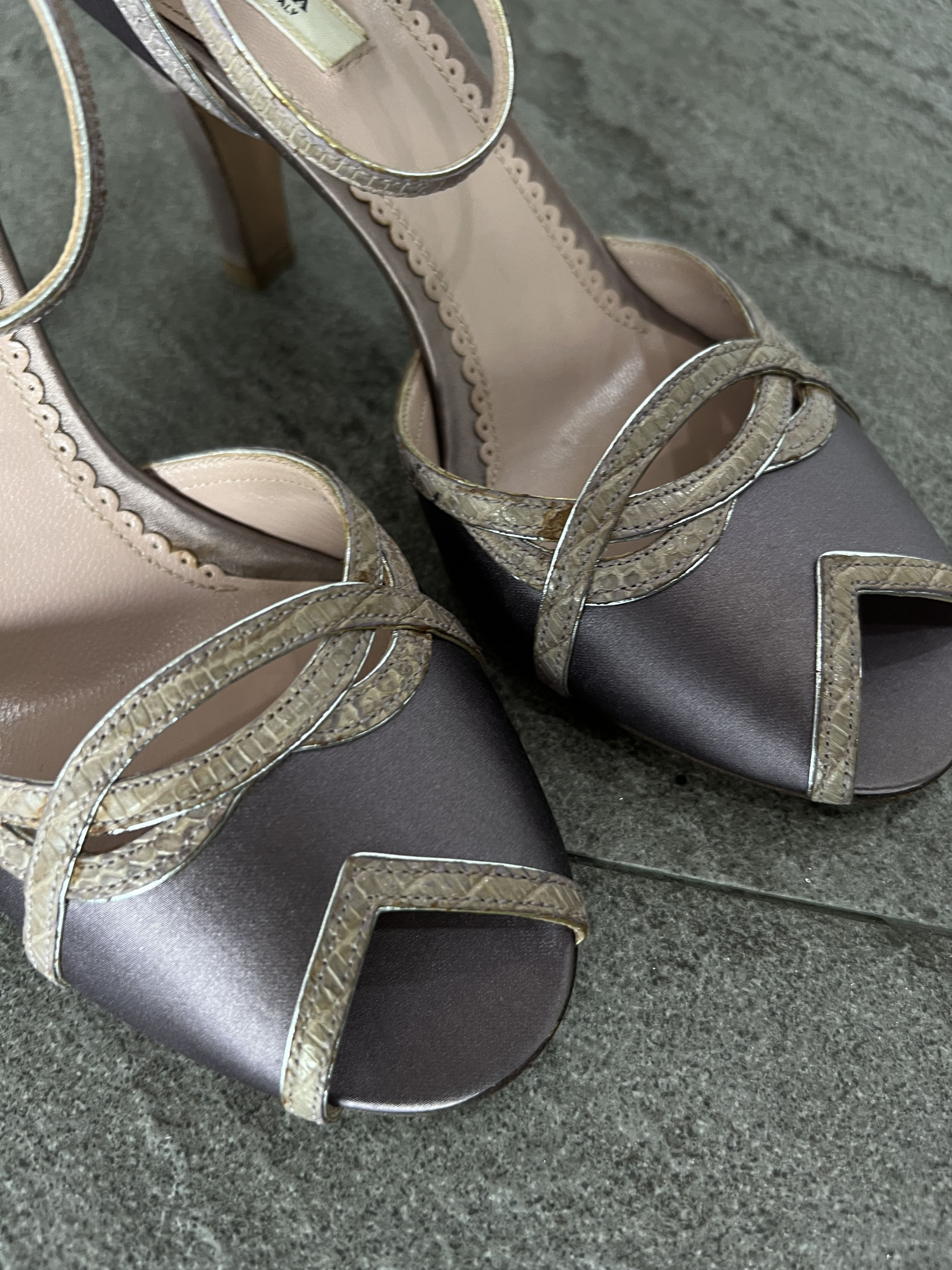 Prada Prada Satin Ankle Strap Heels Lavender Pink 35 Size US 5 / IT 35 - 5 Thumbnail