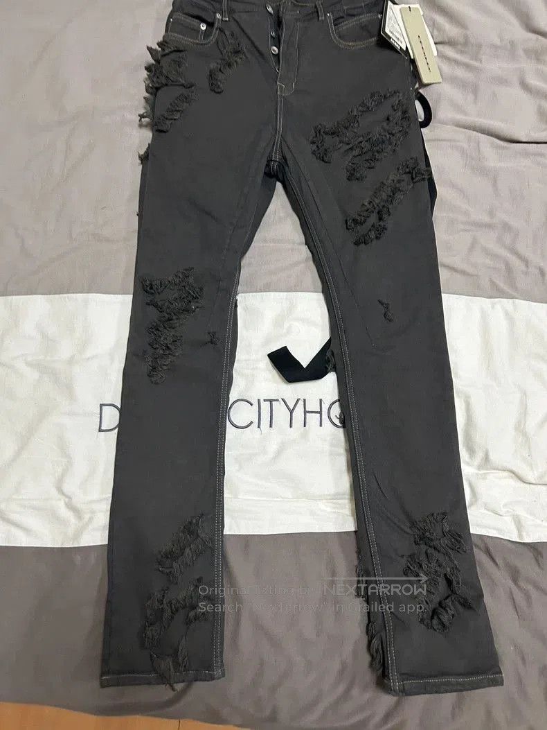 Rick Owens DRKSHDW Distressed Straight Jeans.