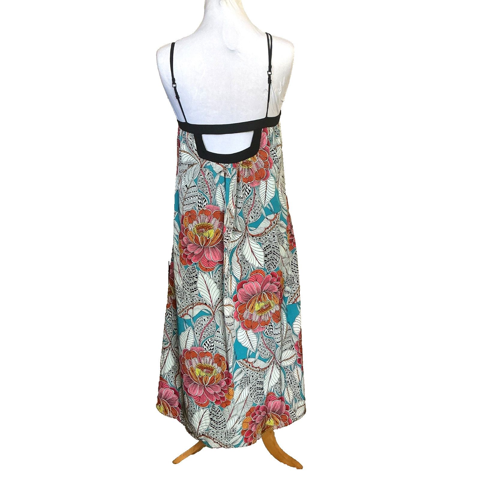 Trina Turk TRINA TURK 100% SILK FLORAL PRINT KEYHOLE MAXI DRESS SZ S Size S / US 4 / IT 40 - 4 Thumbnail