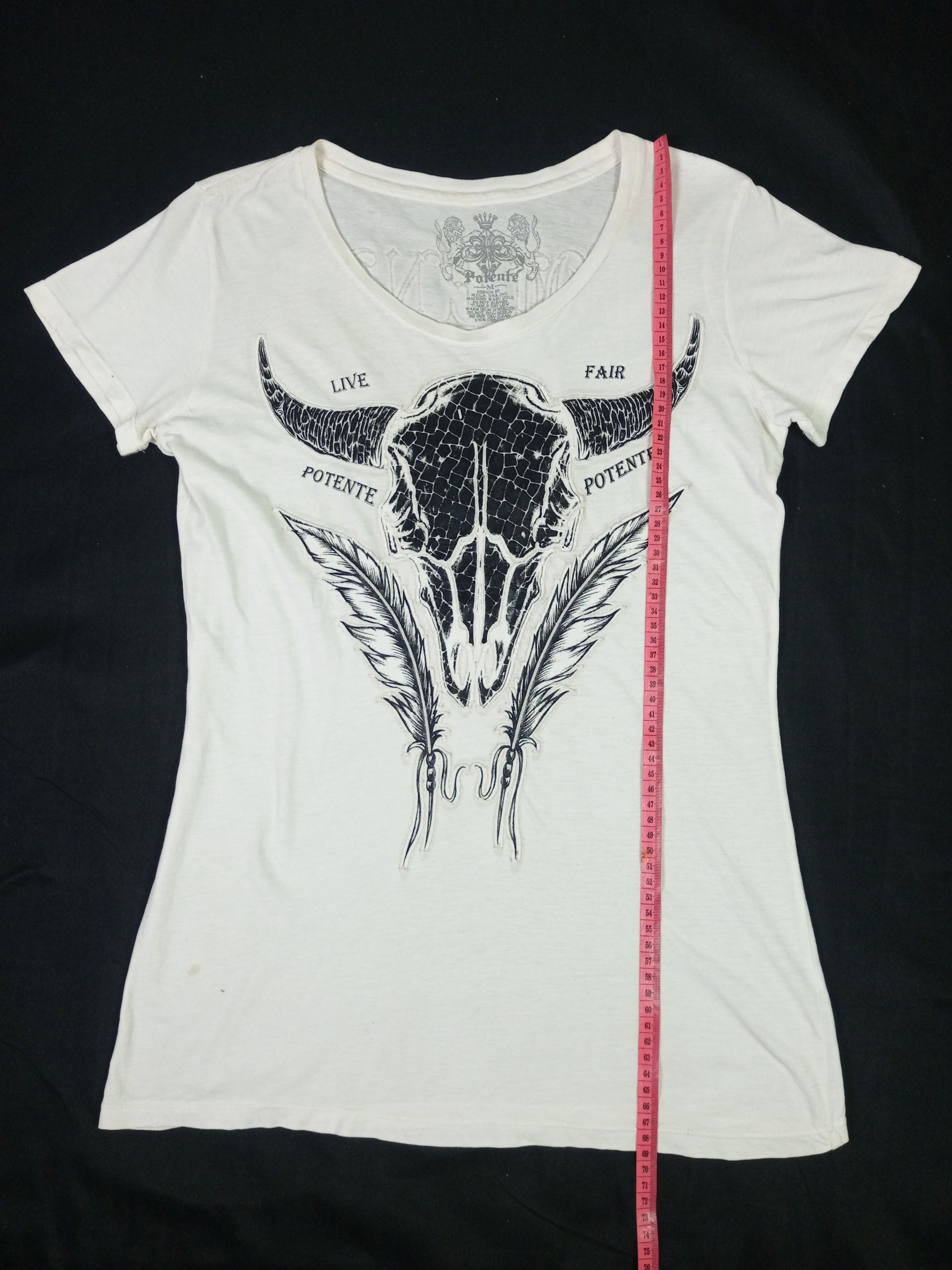 Japanese Brand Y2K Potente Poem Punk Live and Fair Embroidered Tshirt Size M / US 6-8 / IT 42-44 - 18 Thumbnail