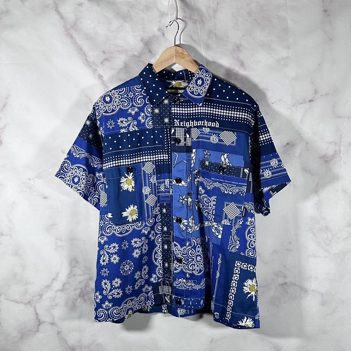 Neighborhood Blue Paisley Camp Collar Shirt Size US S / EU 44-46 / 1 - 1 Thumbnail