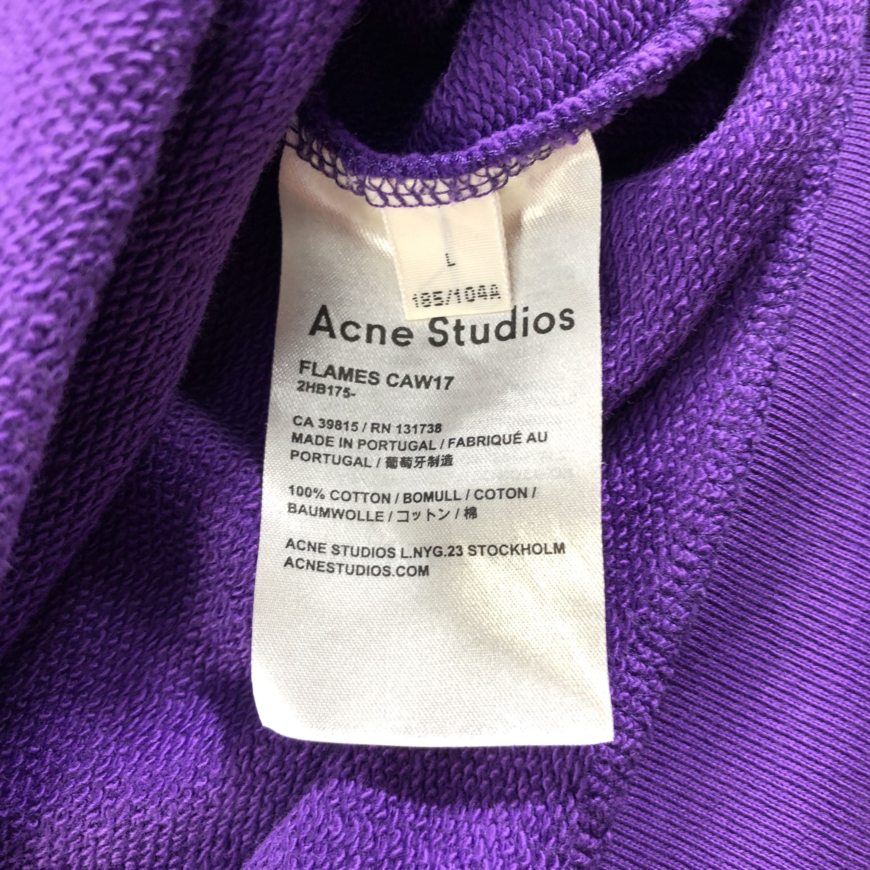 Acne Studios Acne Studios Purple Tape Recorder Flames Sweatshirt Size US L / EU 52-54 / 3 - 5 Thumbnail