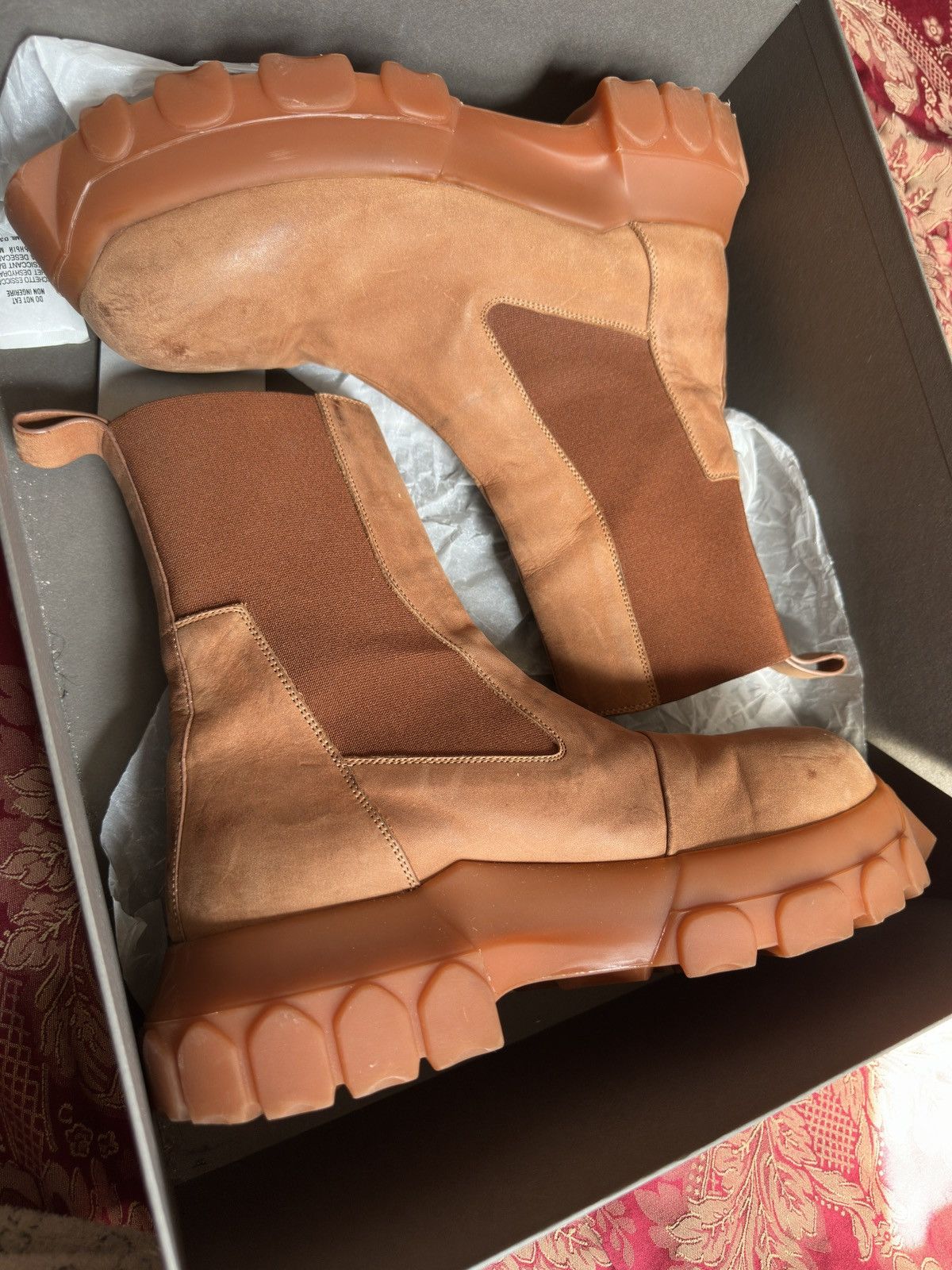 Rick Owens Fw19 Runway Larry Bozo Tractor Beetle boot sz43.5