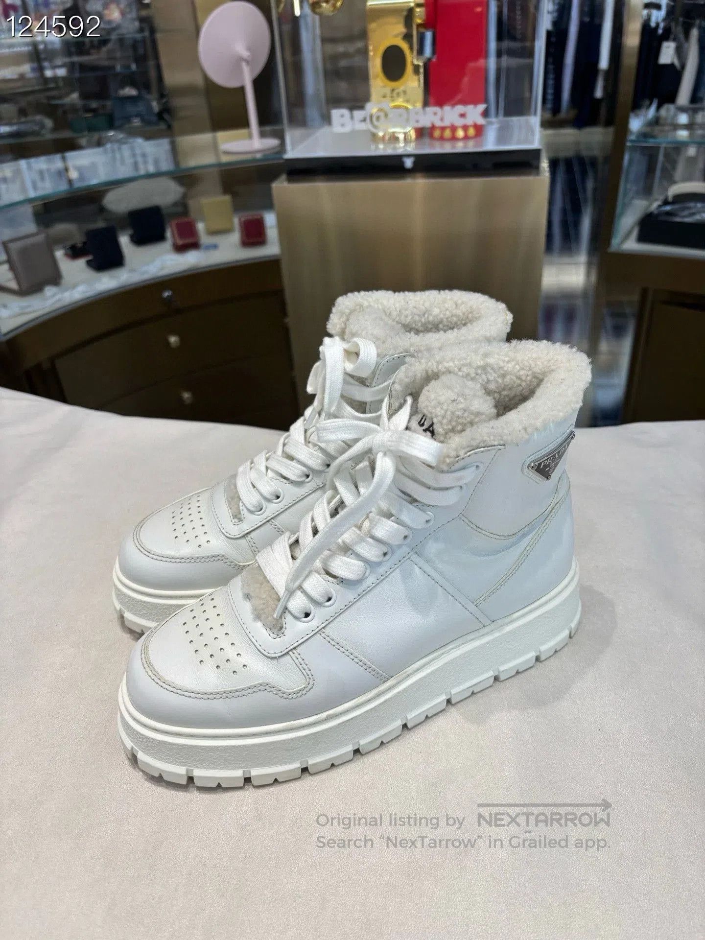 Prada Prada Women's White Fur High. Size US 7 / IT 37 - 3 Thumbnail