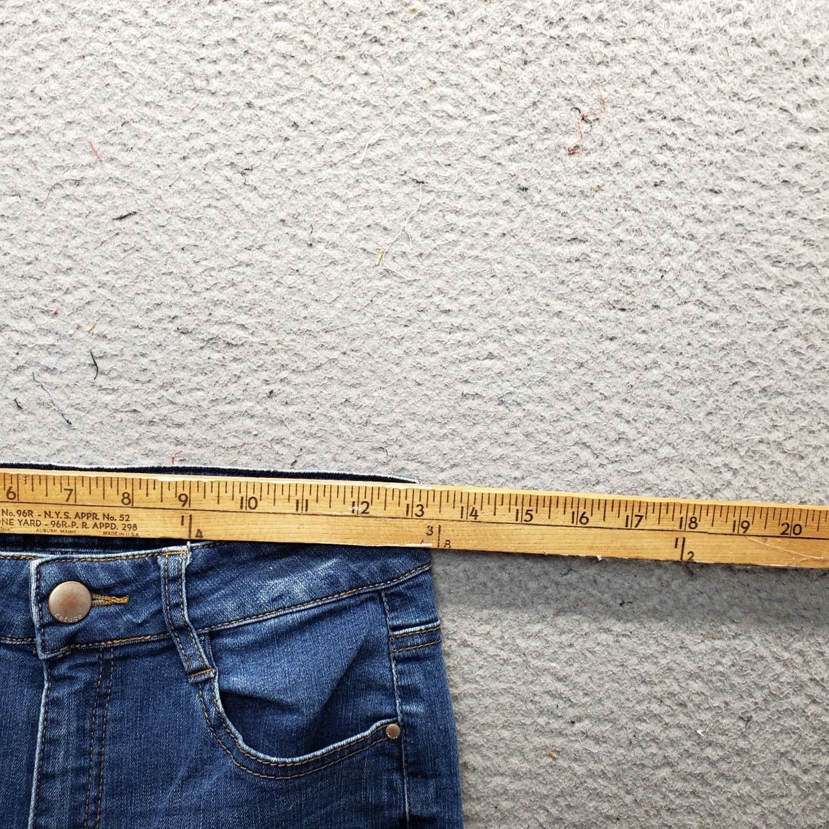 Denime Refuge Womens 4 Blue Denim Skinny Jeans High-Waisted Distressed Frayed Hem 27.75 Inseam Regular 5-Pocket Denim Jeans Size 27" / US 4 / IT 40 - 6 Thumbnail