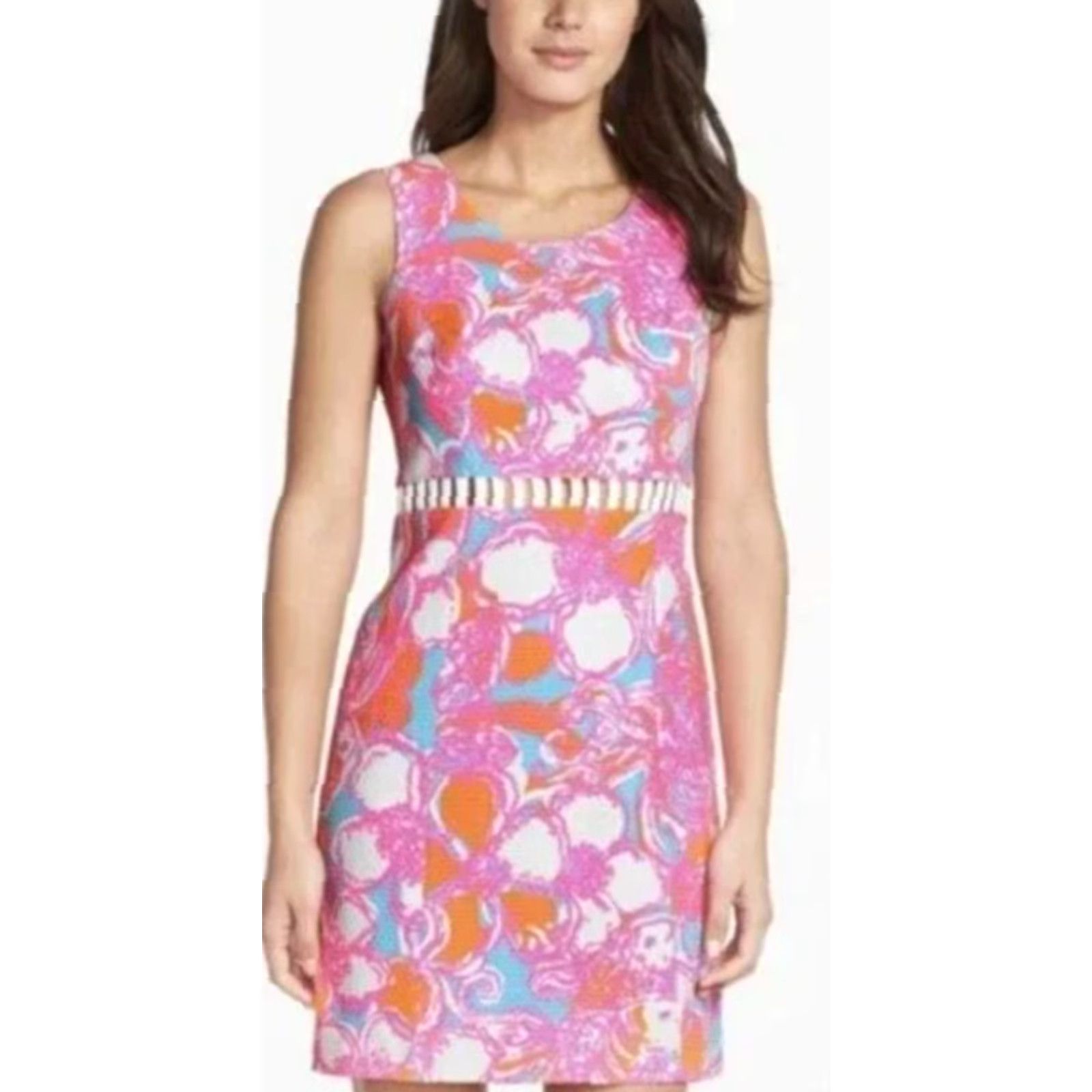 Lilly Pulitzer VINTAGE Lilly Pulitzer Dress Women Size 00 Iggy Shorely Feeling Tanked Cut Shift Pique Size S / US 4 / IT 40 - 2 Thumbnail