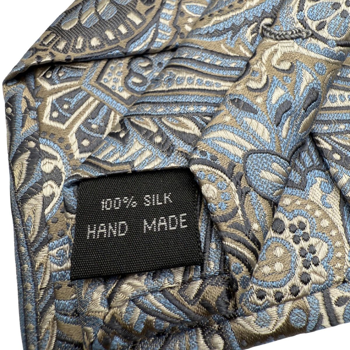 Other Beau Brummel Silk Tie, Blue & Taupe Paisley, Like New Size ONE SIZE - 5 Thumbnail