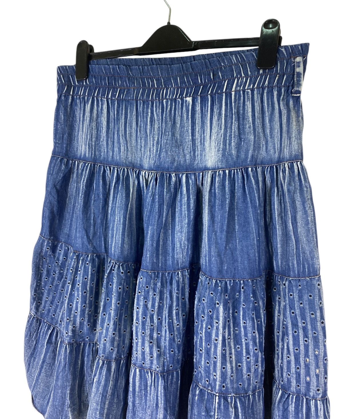 Japanese Brand × Seditionaries Japanese Homemade Distressed Blue Skirt Size 34" / US 12 / IT 48 - 7 Thumbnail