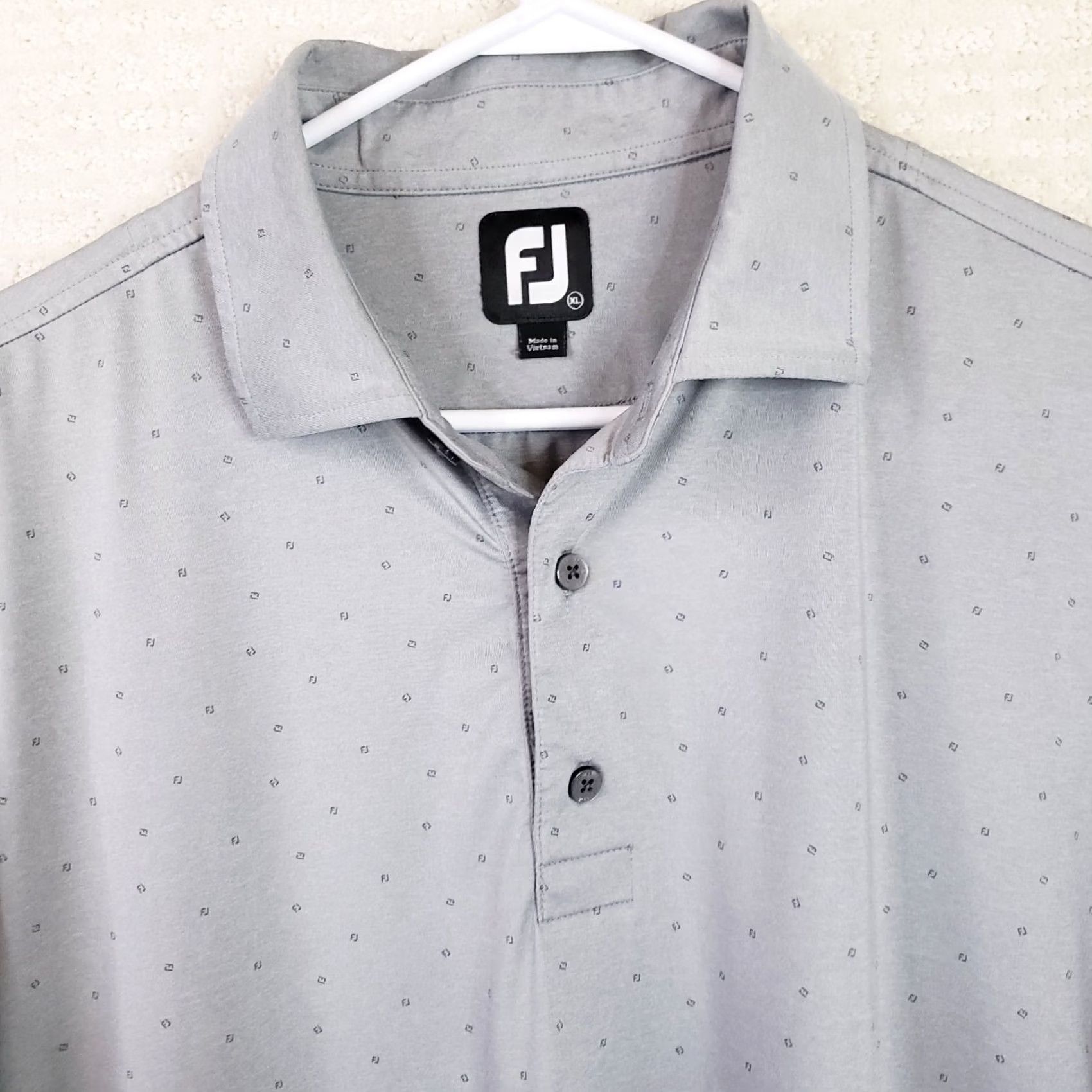 Footjoy FJ Footjoy Polo Shirt Mens XL Gray Black Geometric Dots Short Sleeve Golf Shirt Size US XL / EU 56 / 4 - 3 Thumbnail