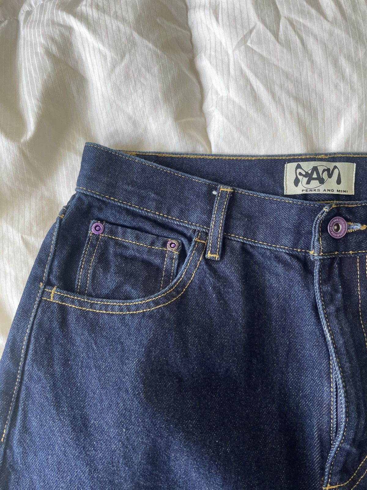 Perks And Mini Dark Wash blue straight leg denim jeans Size US 30 / EU 46 - 4 Thumbnail
