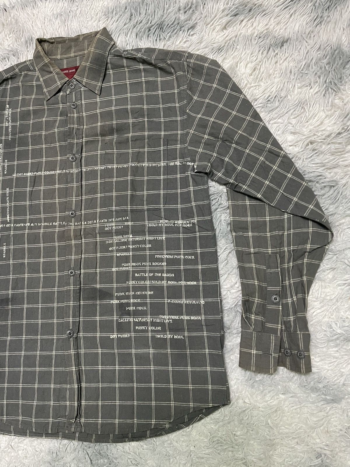 If Six Was Nine 2000s NYLAUS BUTTON UP FADED PUNK DESIGN Size US L / EU 52-54 / 3 - 4 Thumbnail