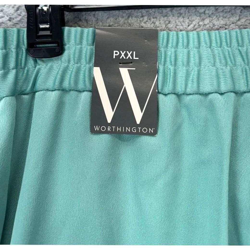 Worthington Worthington Cropped Pants Womens P2XL Petite Teal Wide Leg High Rise NEW Size 40" / US 18 - 5 Thumbnail