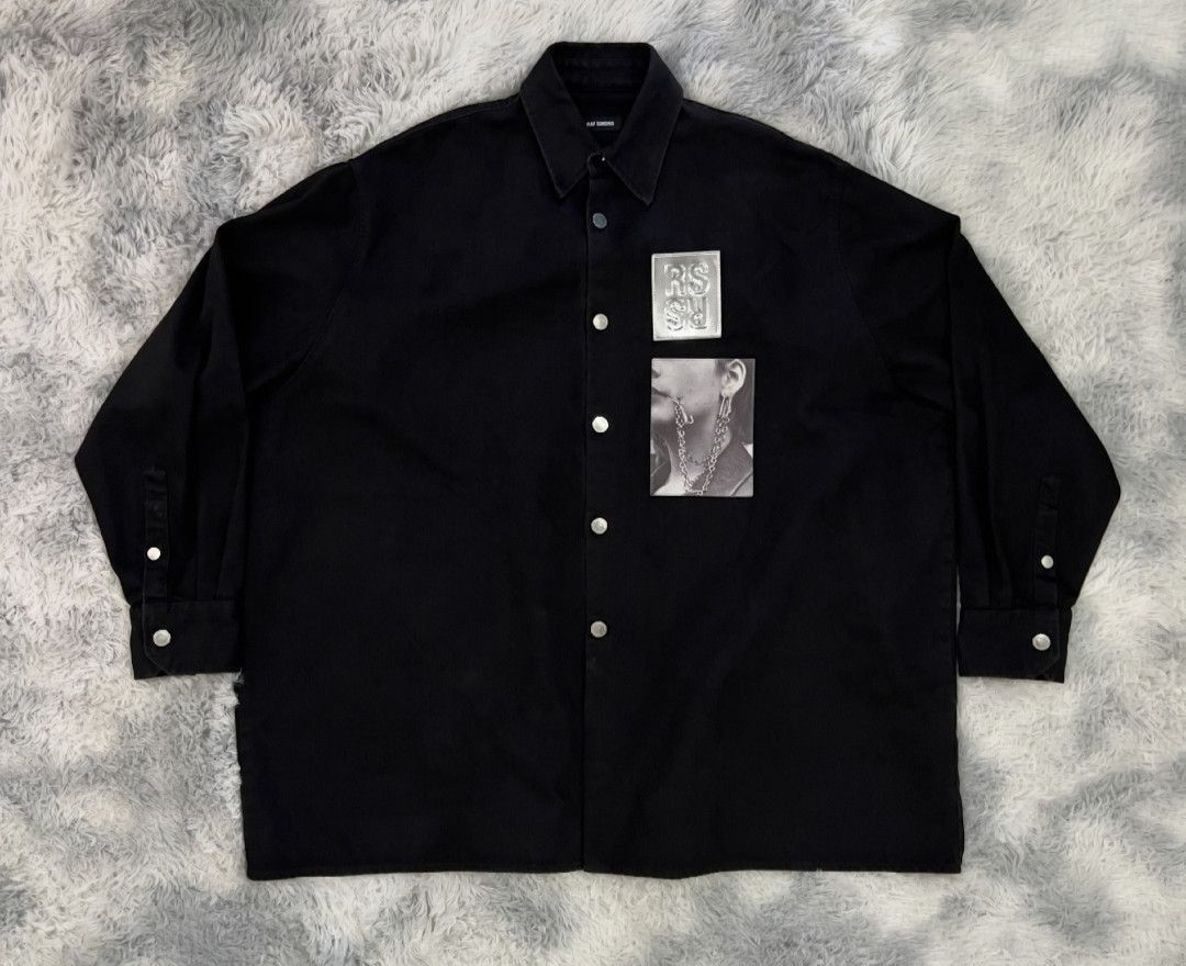 Raf Simons Rafsimons 19ss silhouette portrait leather denim jacket-250 Size US S / EU 44-46 / 1 - 2 Thumbnail