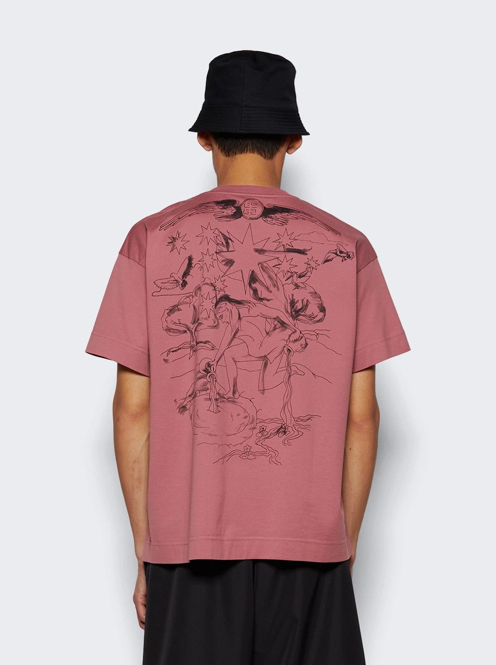 Givenchy o1mle0426 Boxy Tarot Short Sleeve T-Shirt in Pink Size US L / EU 52-54 / 3 - 5 Thumbnail