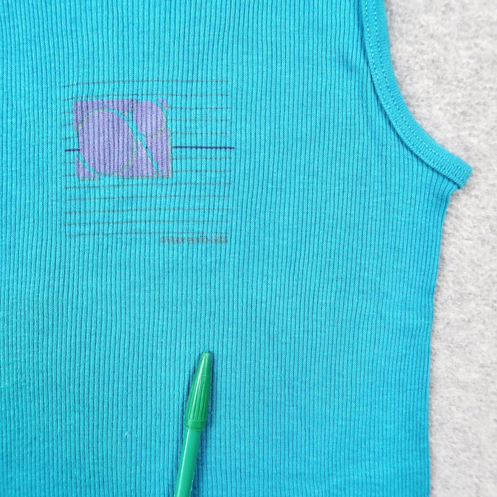 Ocean Pacific VINTAGE Ocean Pacific OP Ribbed Tank Top Blue Graphic M Medium USA Made Size M / US 6-8 / IT 42-44 - 5 Thumbnail