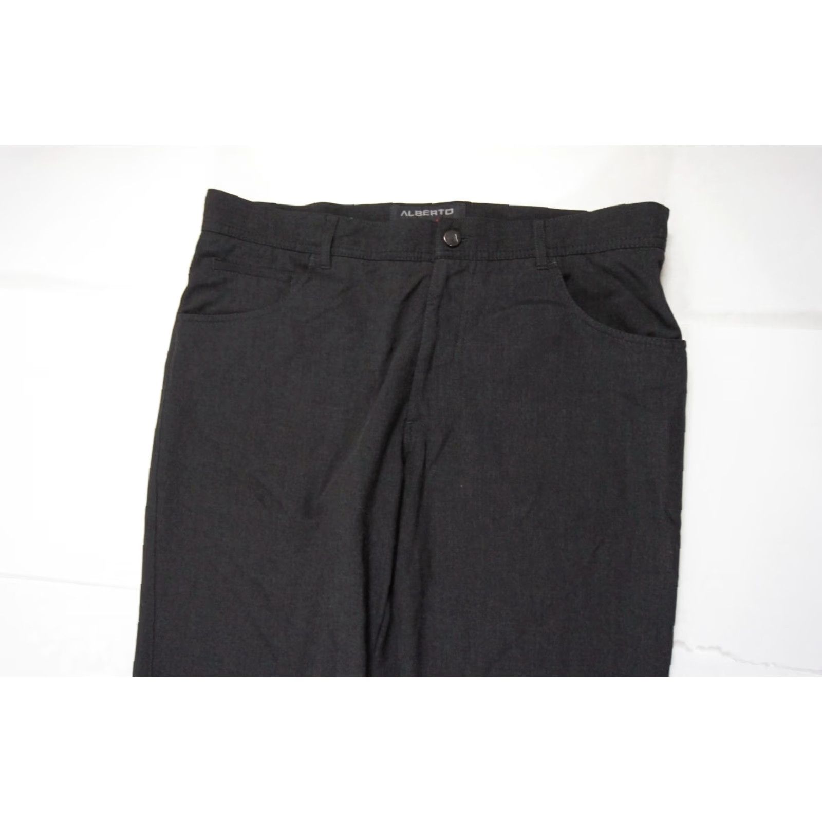 Vintage ALBERTO Pants Mens 36x34 Black Ceramica Stone Stretch Modern Fit Trouser Size US 36 / EU 52 - 2 Thumbnail