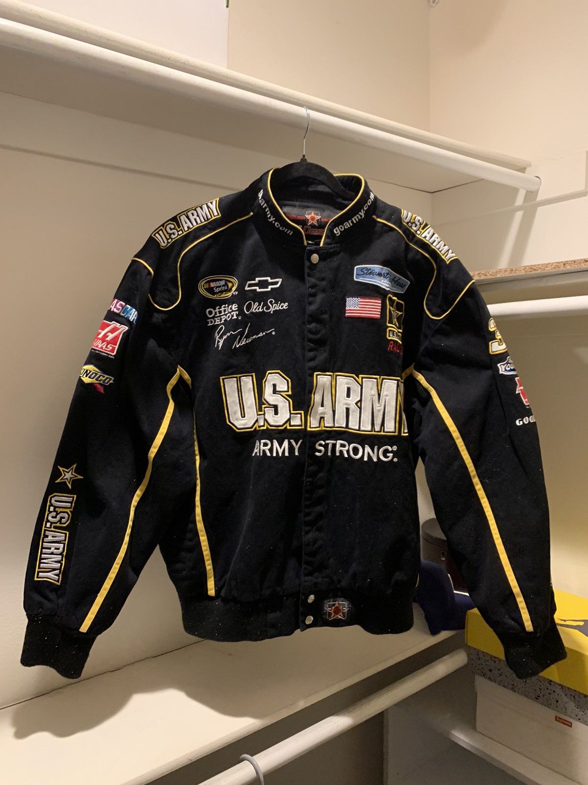 image of Jh Design x Vintage Nascar Racing Us Army Jacket XL in Black, Men's