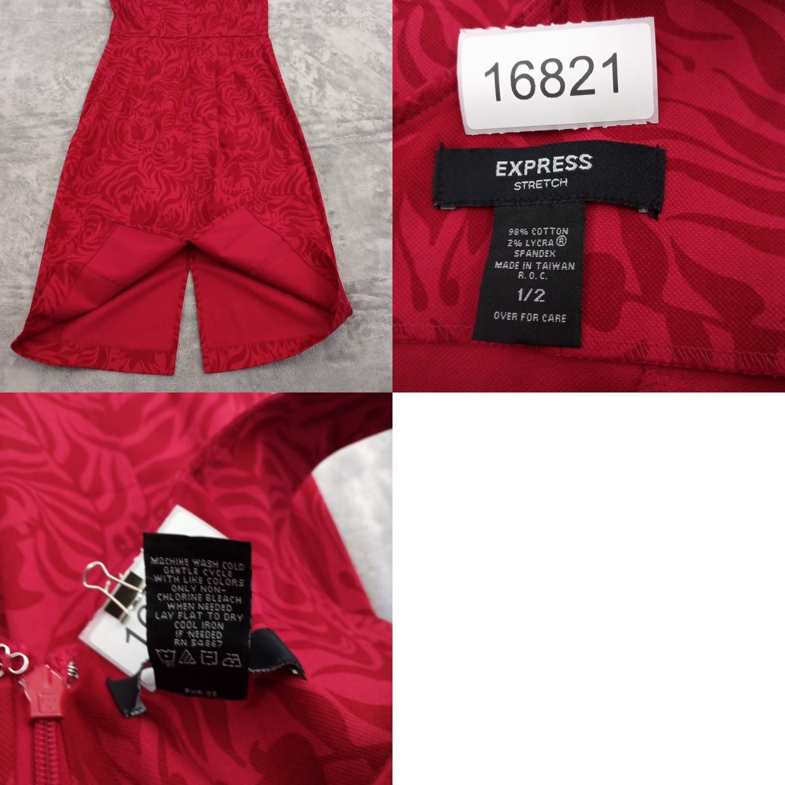 Express EXPRESS Dress Knee Length Red Floral Stretch Sleeveless Zip 2 Women Sheath - Regular Size 2 Size XS / US 0-2 / IT 36-38 - 8 Thumbnail