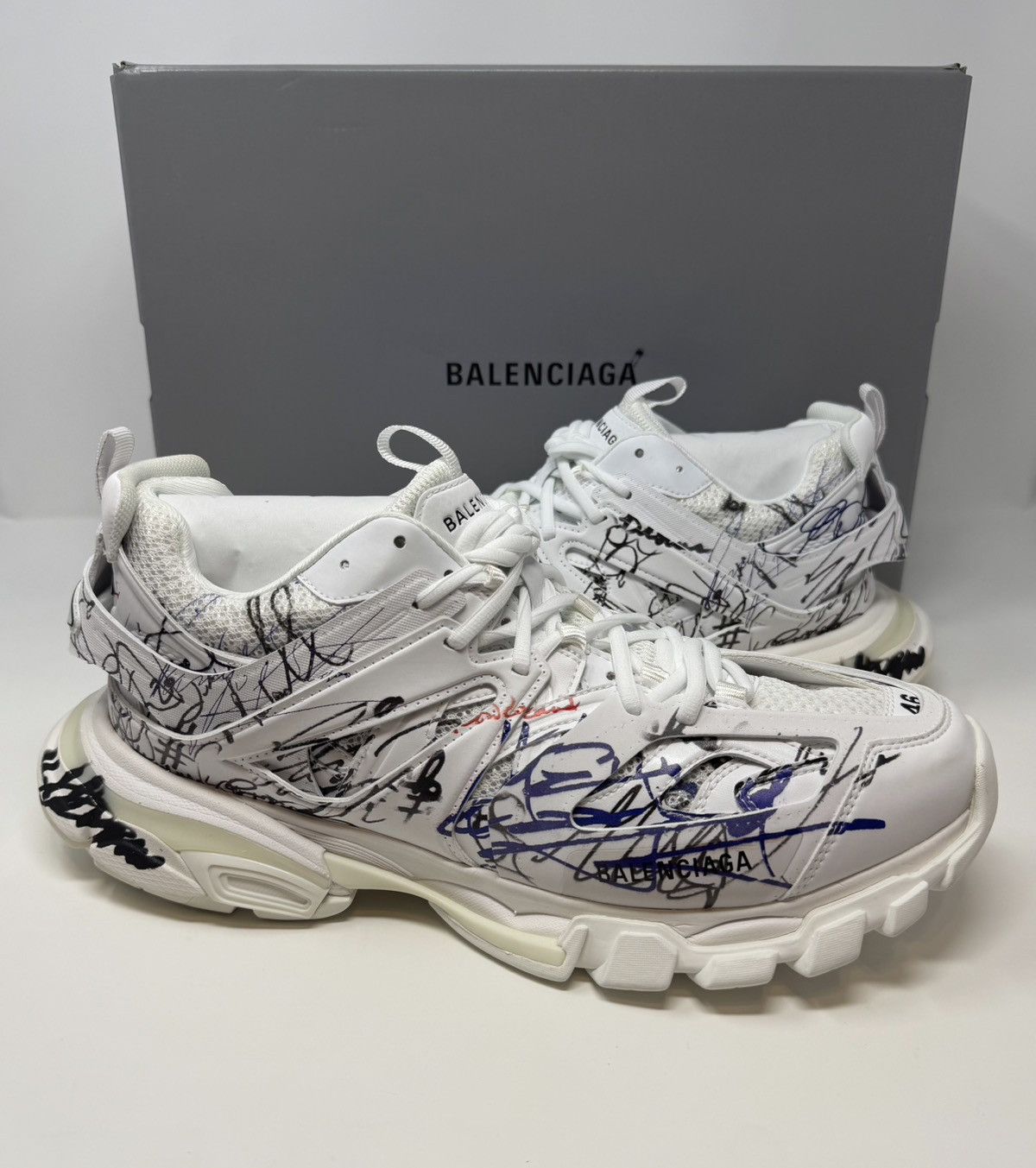 Balenciaga Balenciaga Track Autographed Sneaker White Size US 13 / EU 46 - 1 Thumbnail