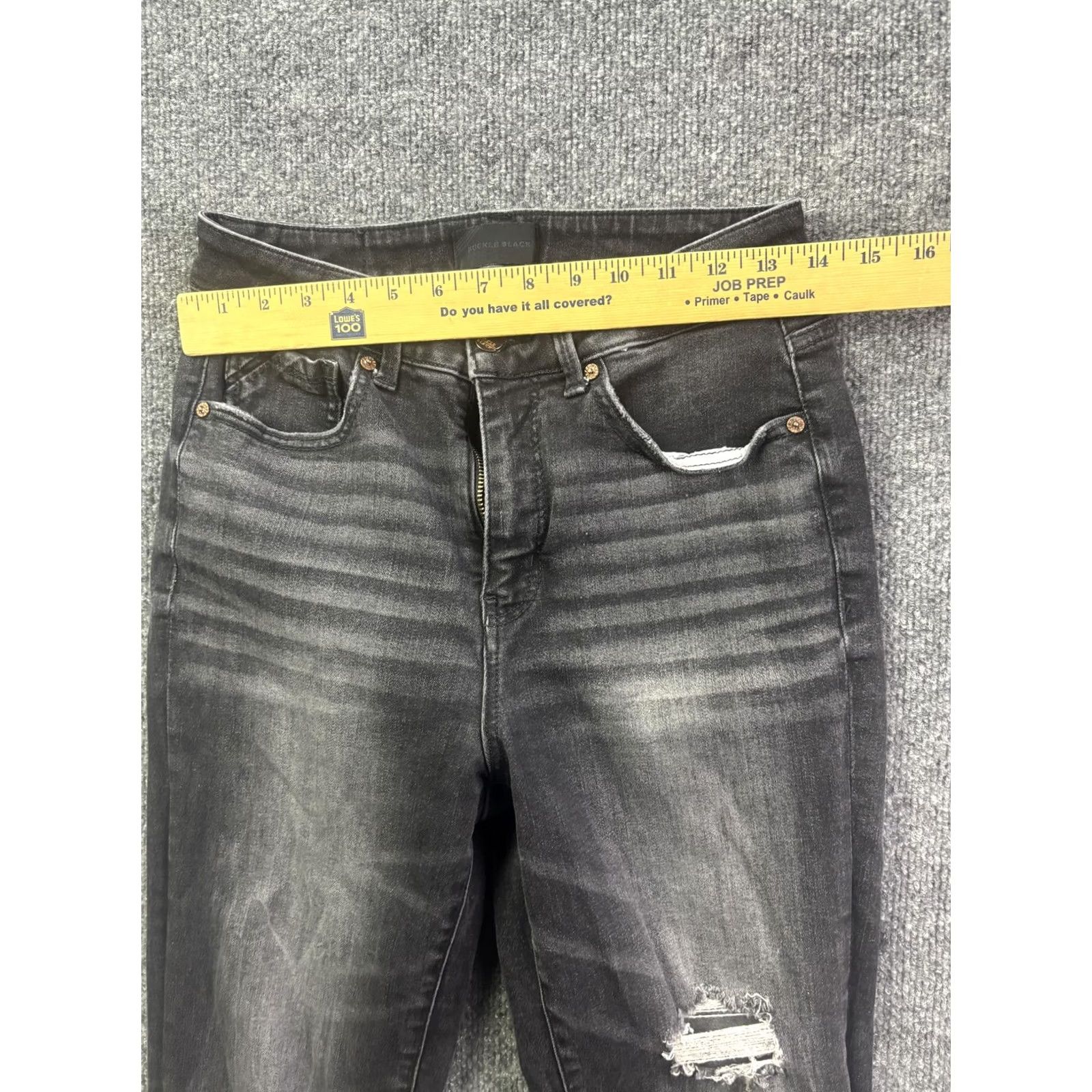 Buckle Black Buckle Black Jeans Bootcut Womens 29x34 Charcoal Wash Distressed Stretch Denim Pocket Size 29" - 3 Thumbnail