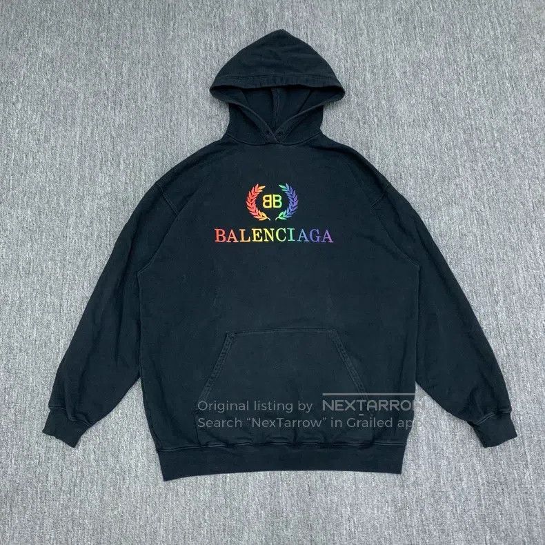 Balenciaga Balenciaga Black Wheat Hooded Sweatshirt/XXS Size Size US XXS / EU 40 - 1 Thumbnail