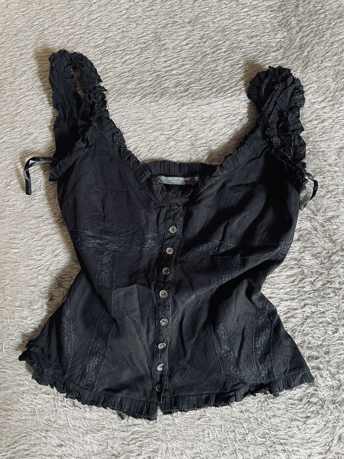 Alexander McQueen gothic Y2K Corset Top in Black